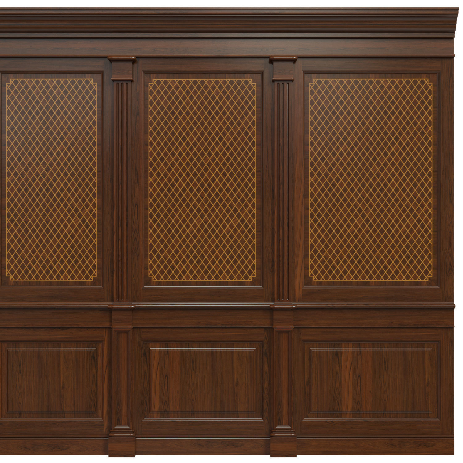 Wood panels with veneer  01  Low-poly 3D model_4