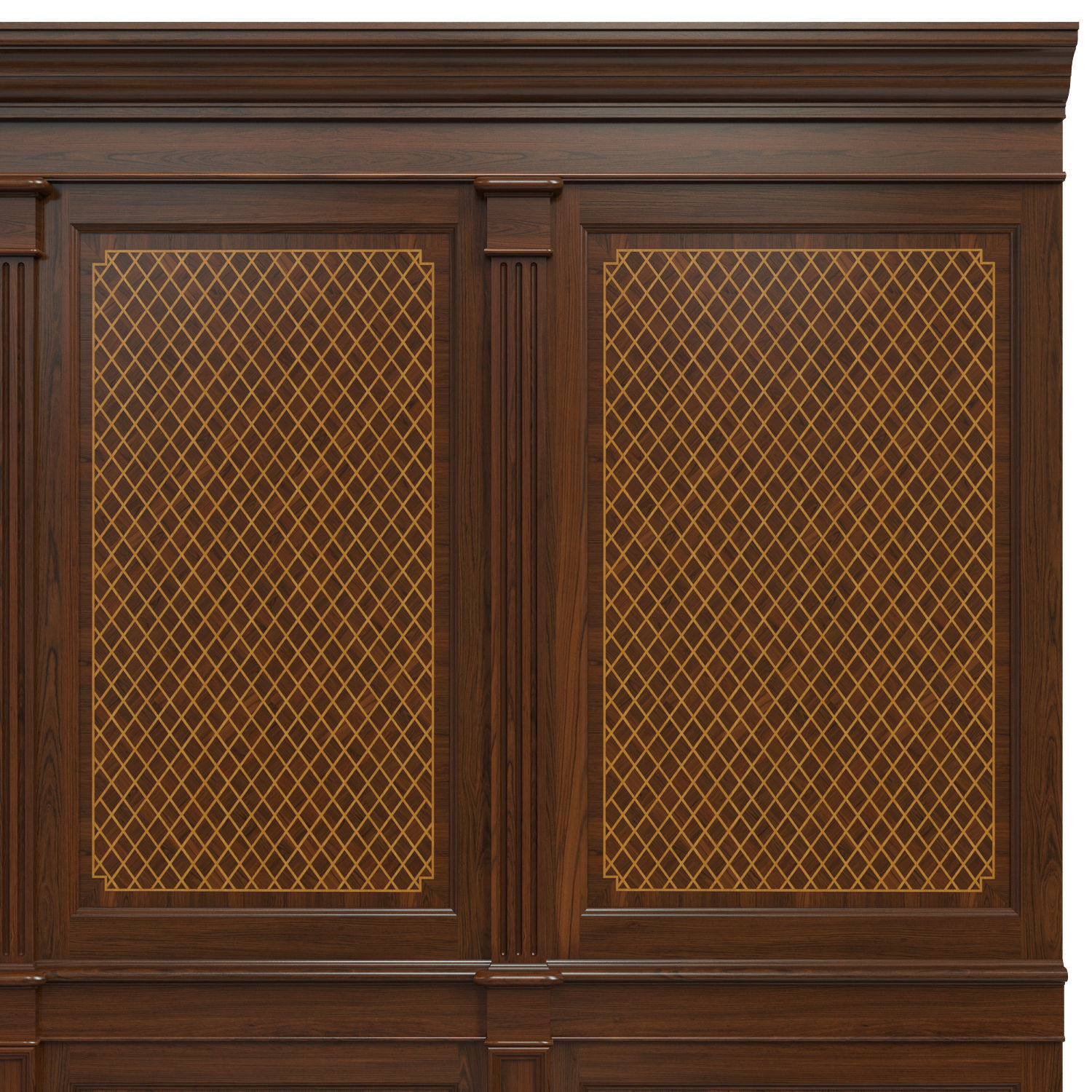 Wood panels with veneer  01  Low-poly 3D model_5