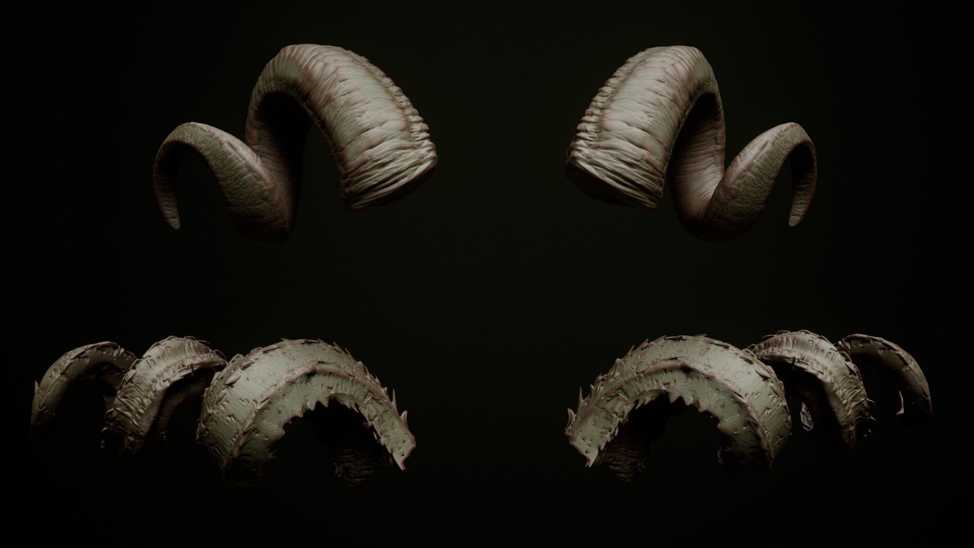 HORNS - 60 part IMM and VDM brush plus OBJs 3D model_14