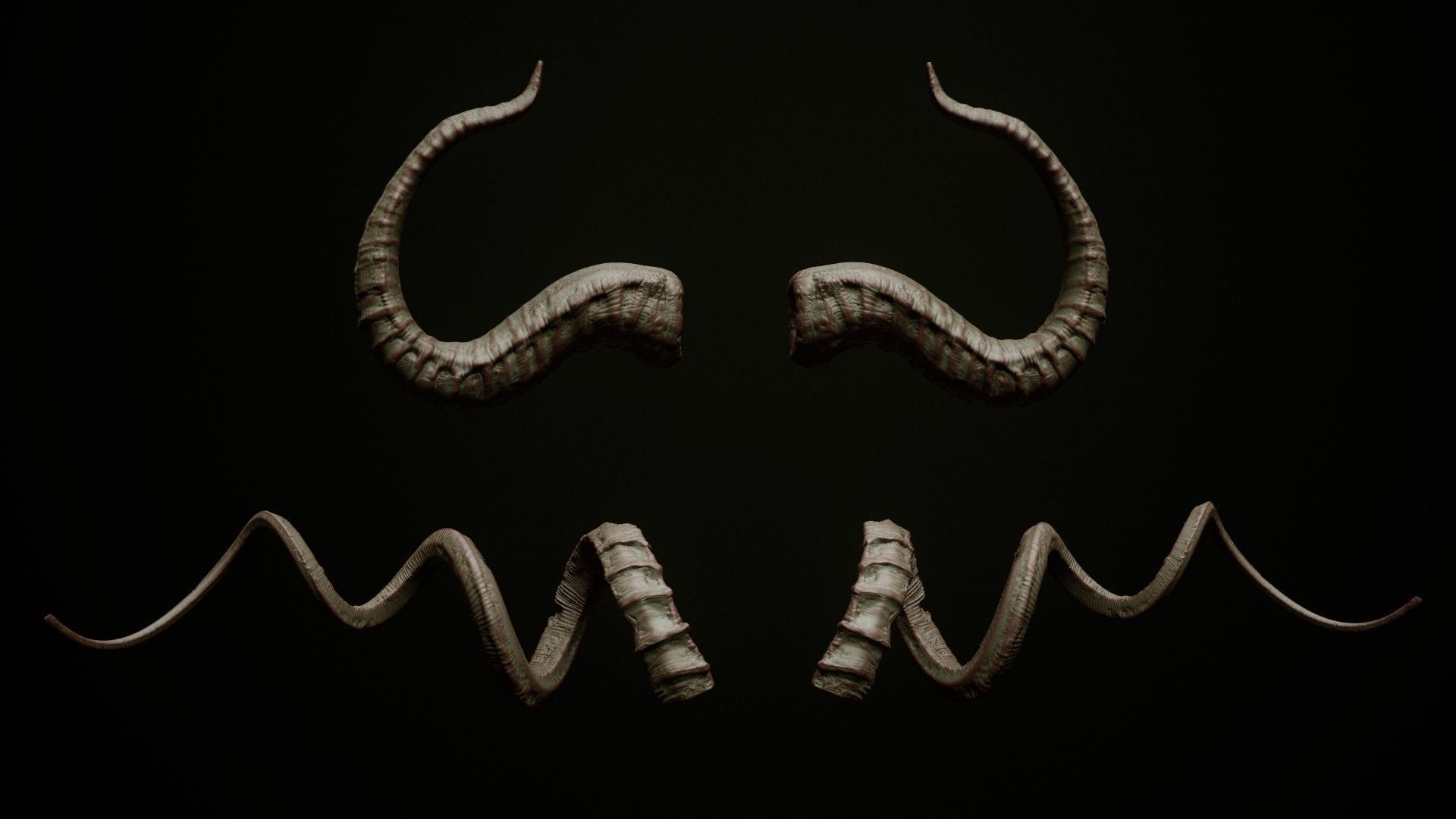 HORNS - 60 part IMM and VDM brush plus OBJs 3D model_28