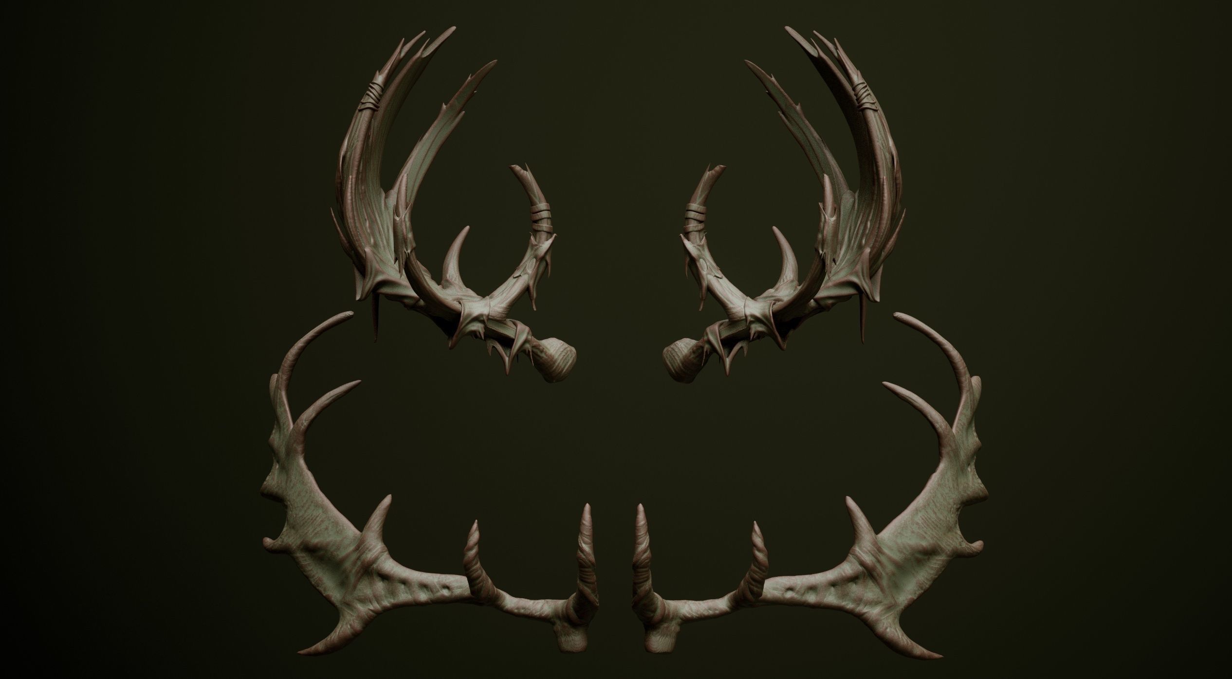HORNS - 60 part IMM and VDM brush plus OBJs 3D model_23
