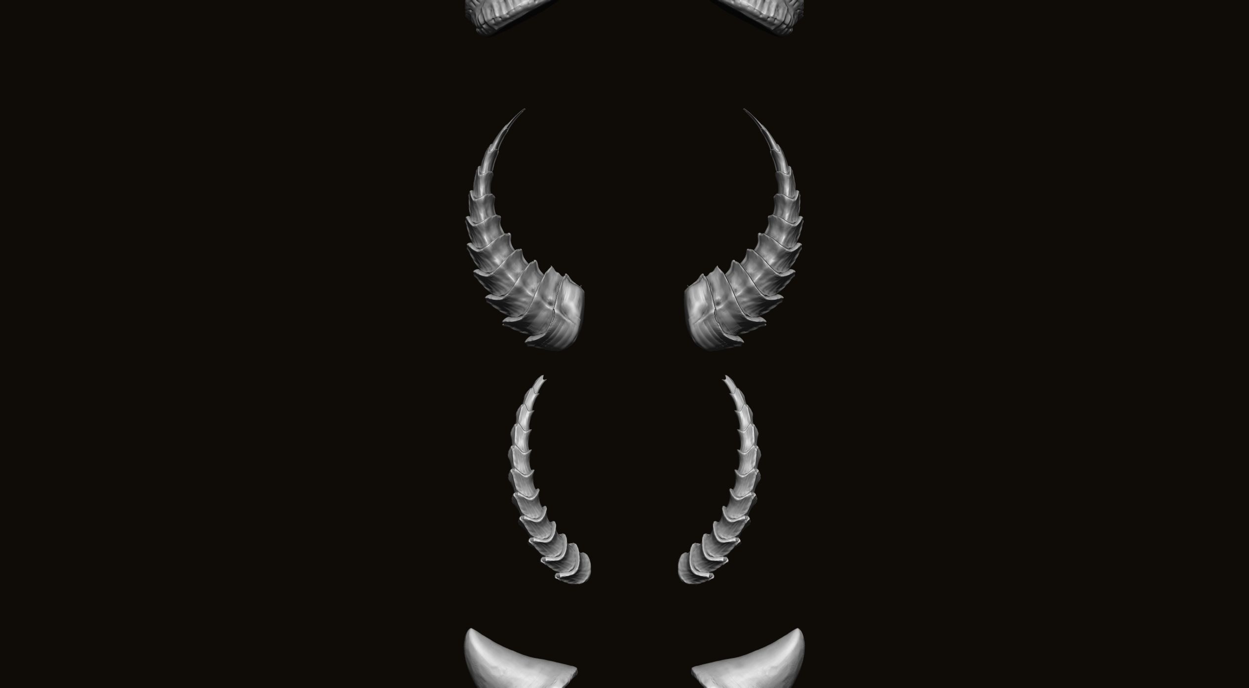 HORNS - 60 part IMM and VDM brush plus OBJs 3D model_36
