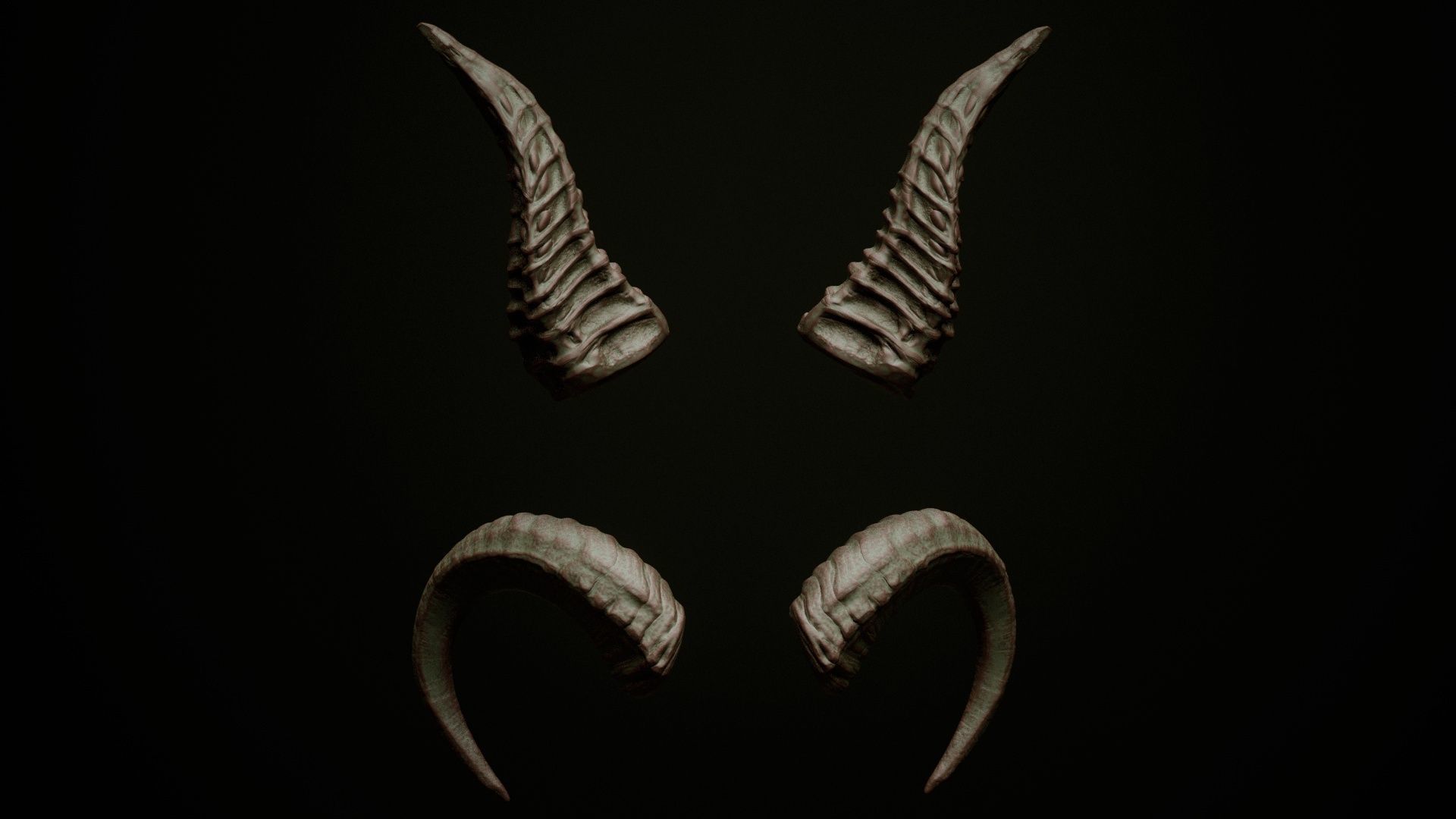 HORNS - 60 part IMM and VDM brush plus OBJs 3D model_27