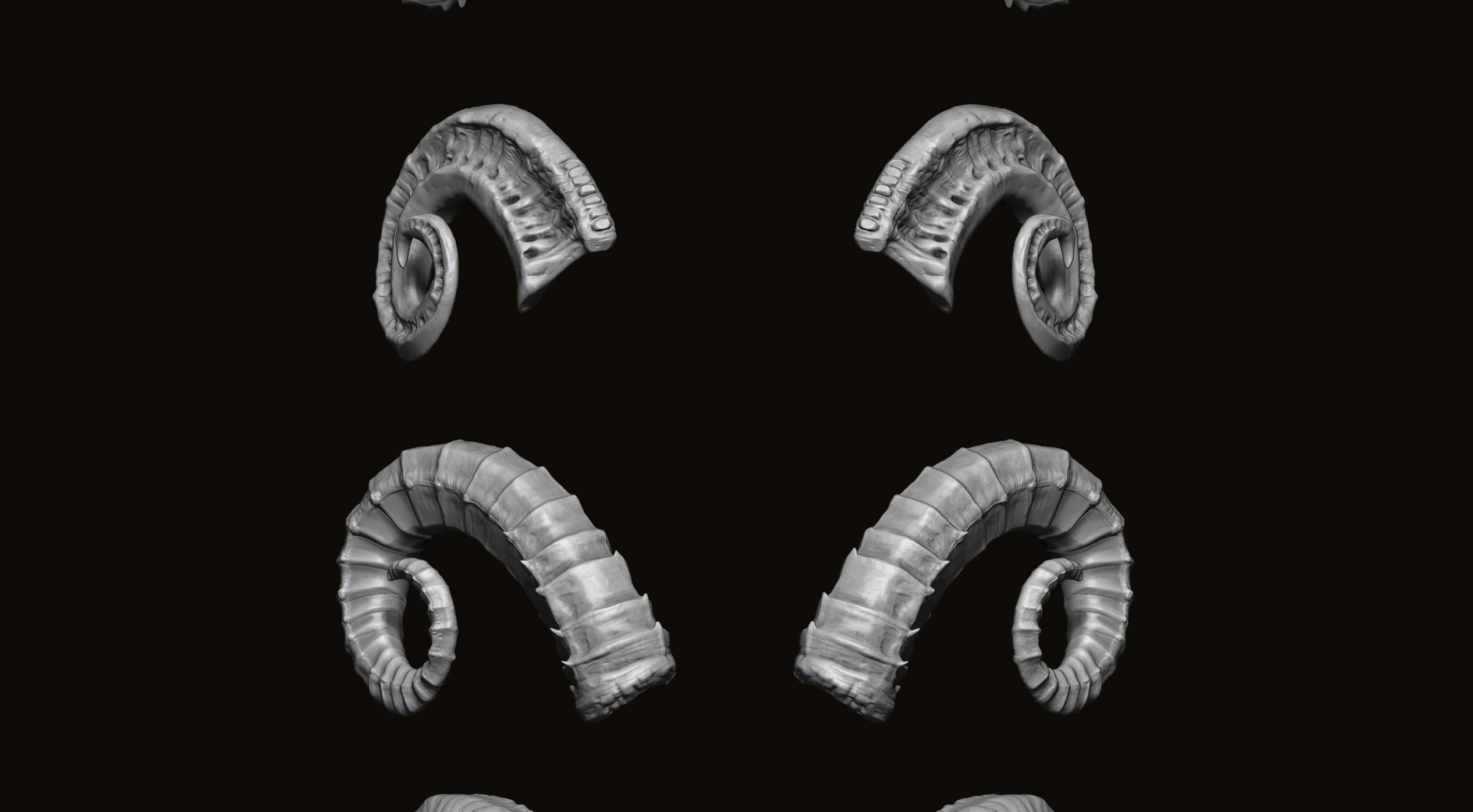 HORNS - 60 part IMM and VDM brush plus OBJs 3D model_35