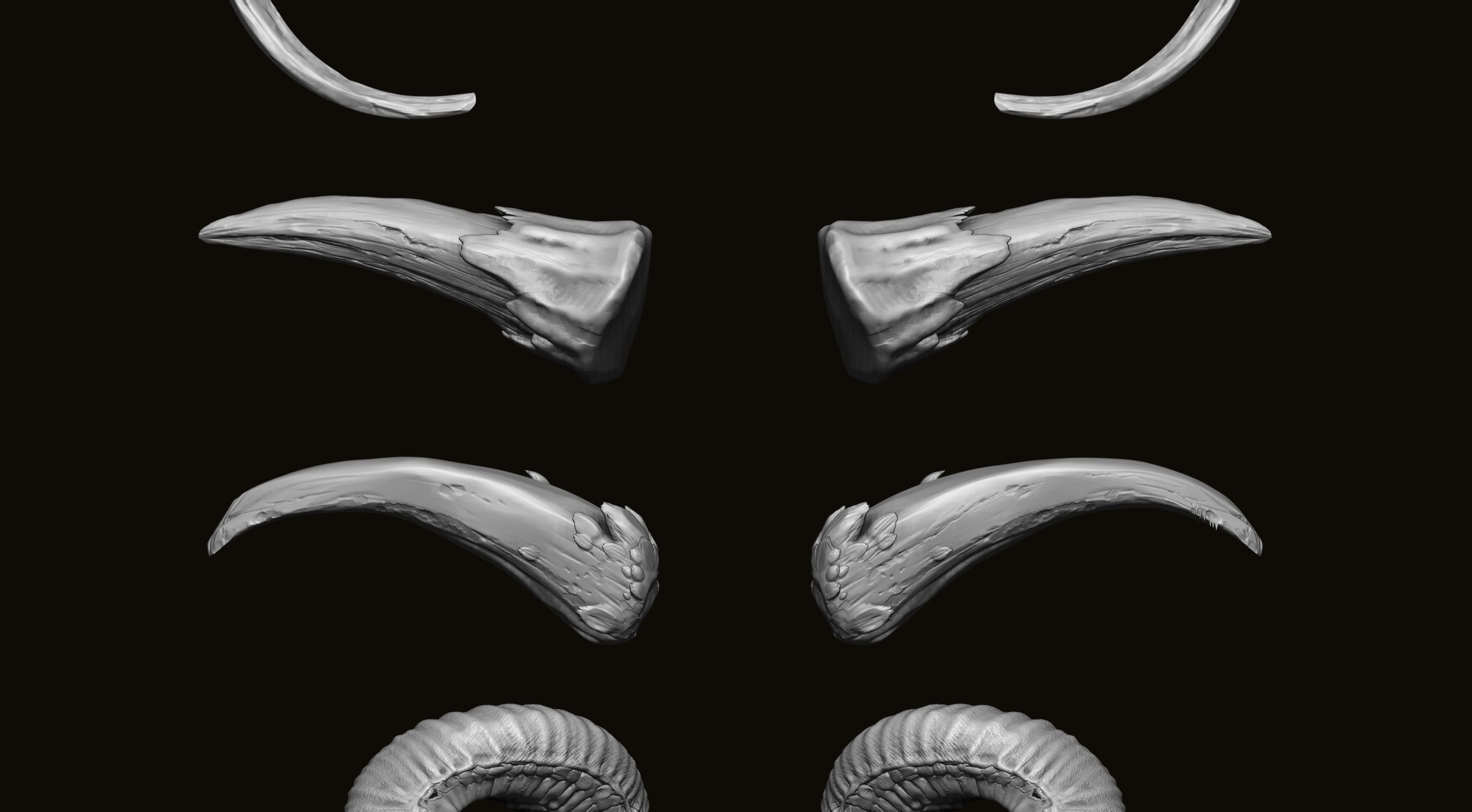 HORNS - 60 part IMM and VDM brush plus OBJs 3D model_45