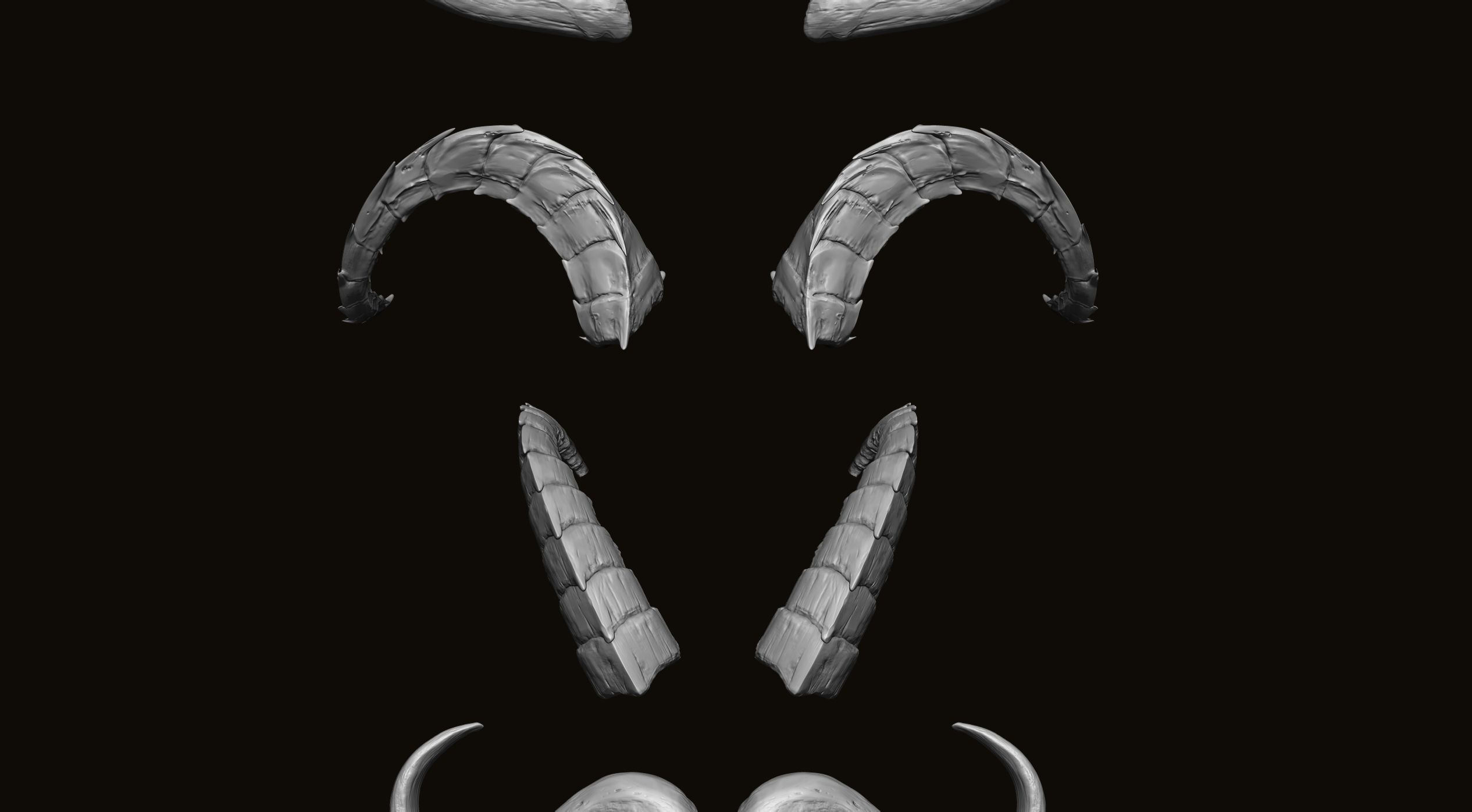 HORNS - 60 part IMM and VDM brush plus OBJs 3D model_30