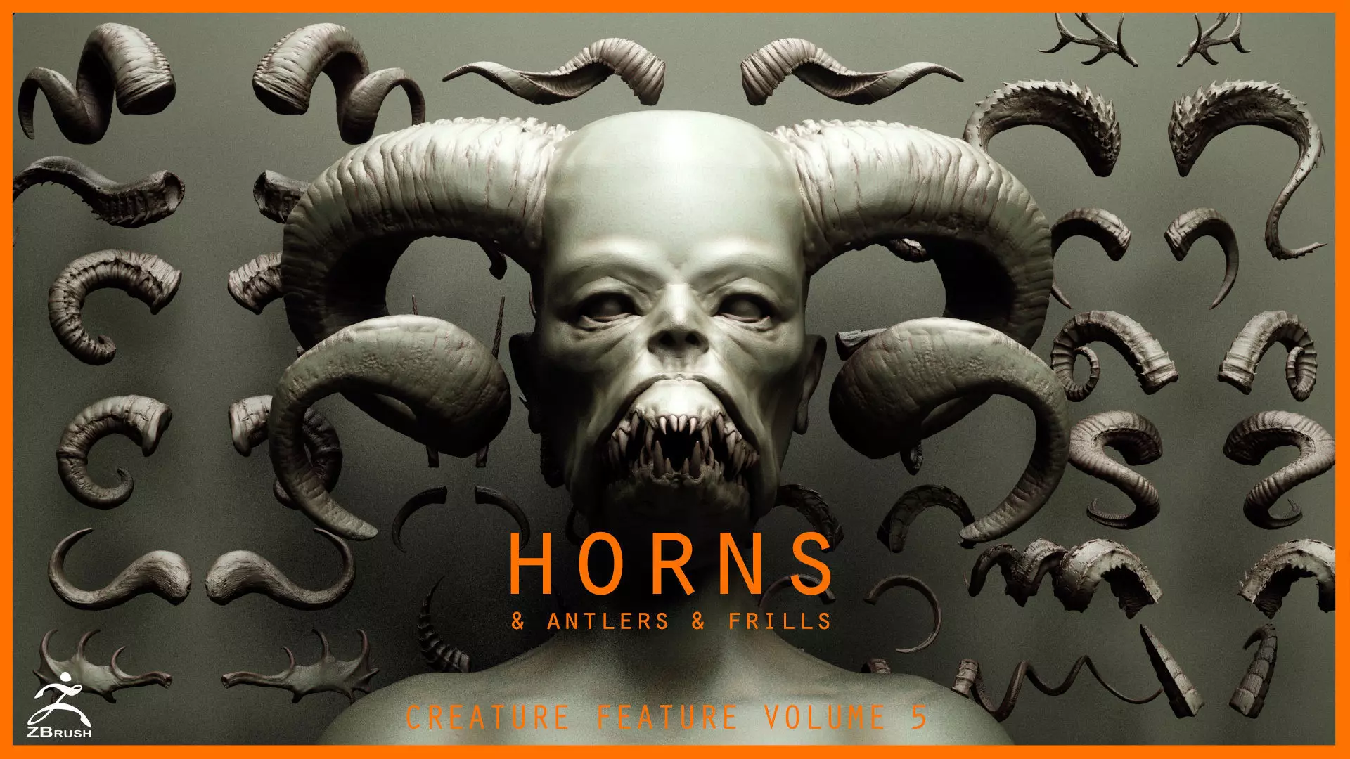 HORNS - 60 part IMM and VDM brush plus OBJs 3D model_0