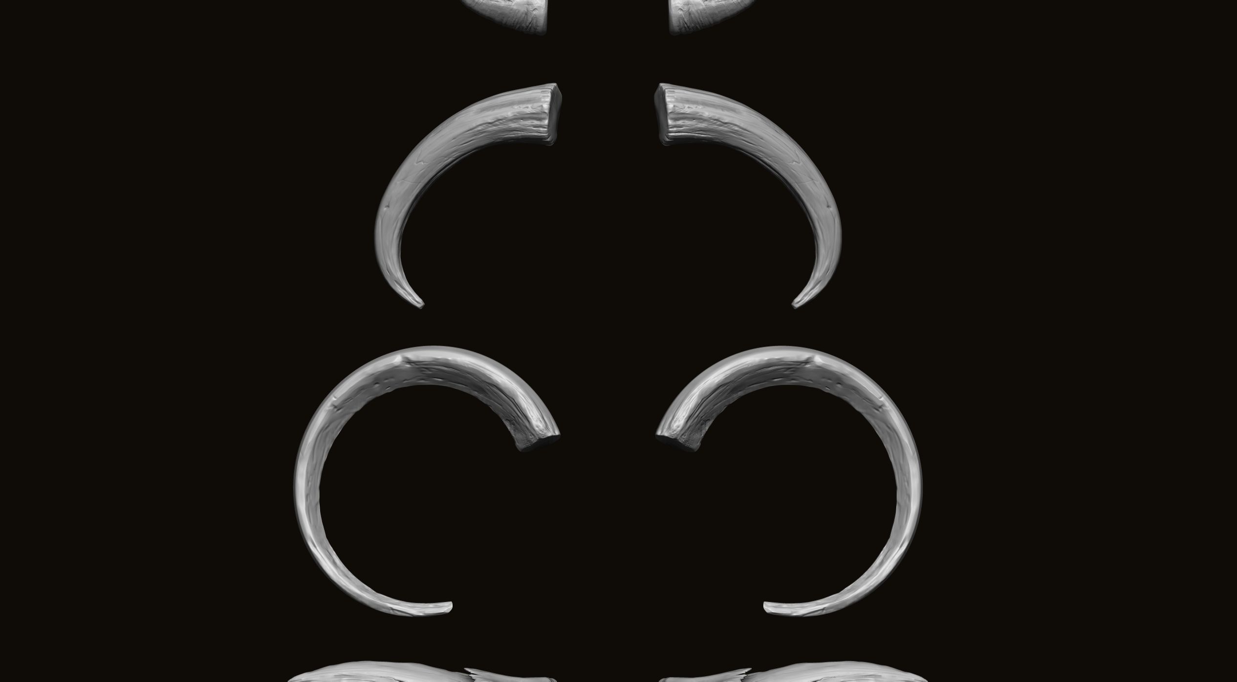 HORNS - 60 part IMM and VDM brush plus OBJs 3D model_40