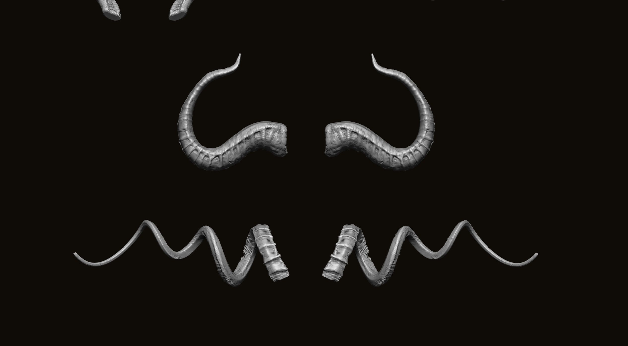 HORNS - 60 part IMM and VDM brush plus OBJs 3D model_48