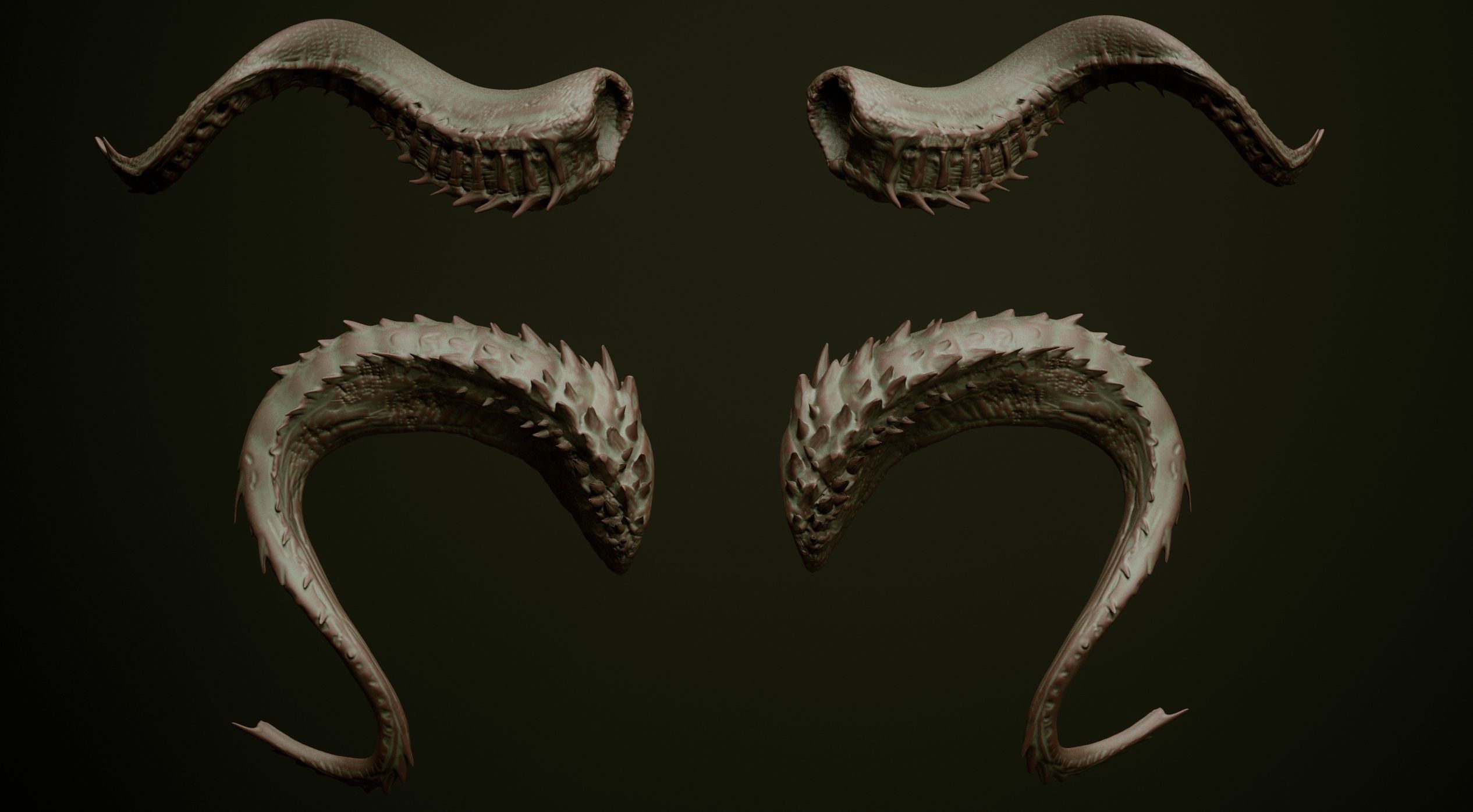 HORNS - 60 part IMM and VDM brush plus OBJs 3D model_11
