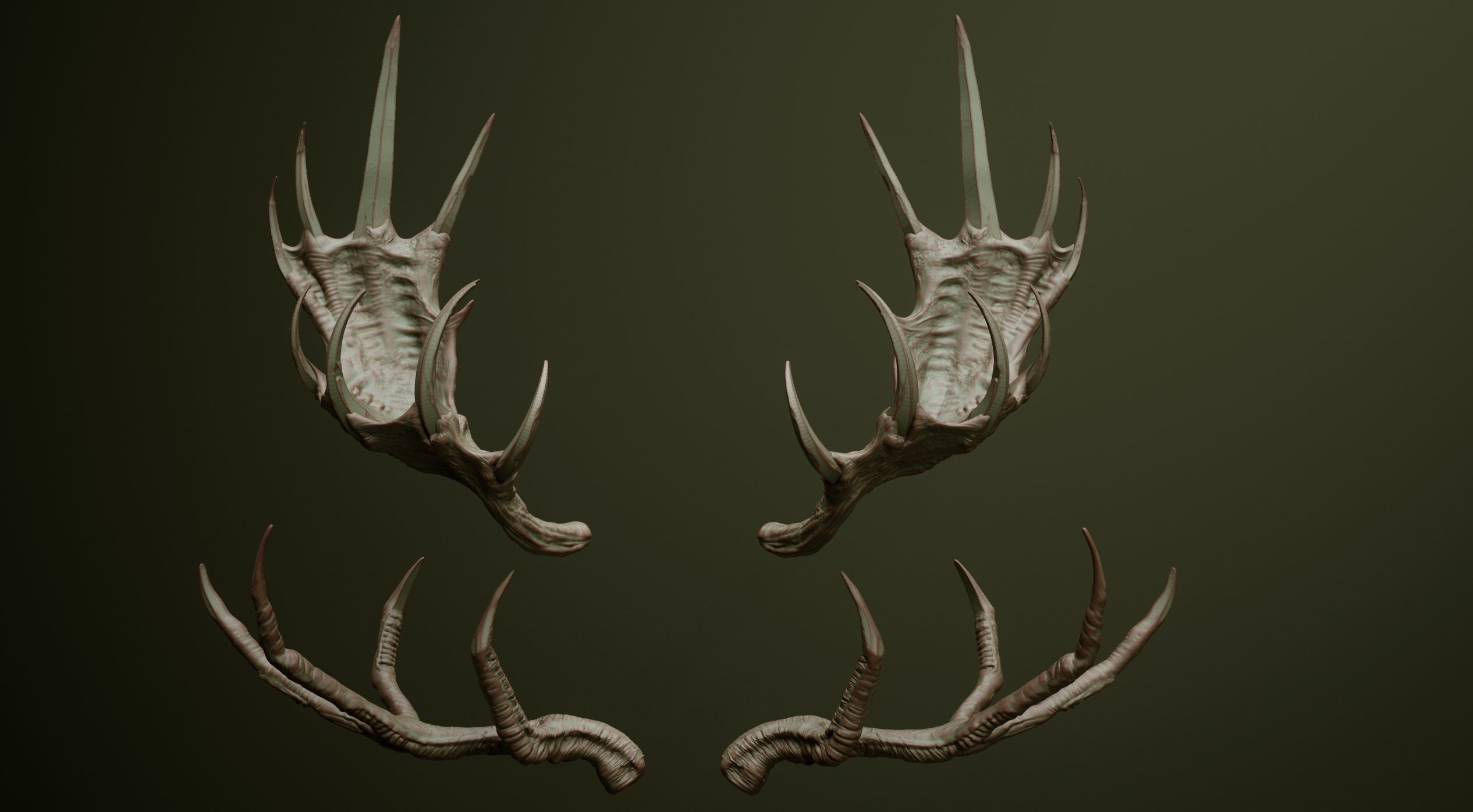 HORNS - 60 part IMM and VDM brush plus OBJs 3D model_19