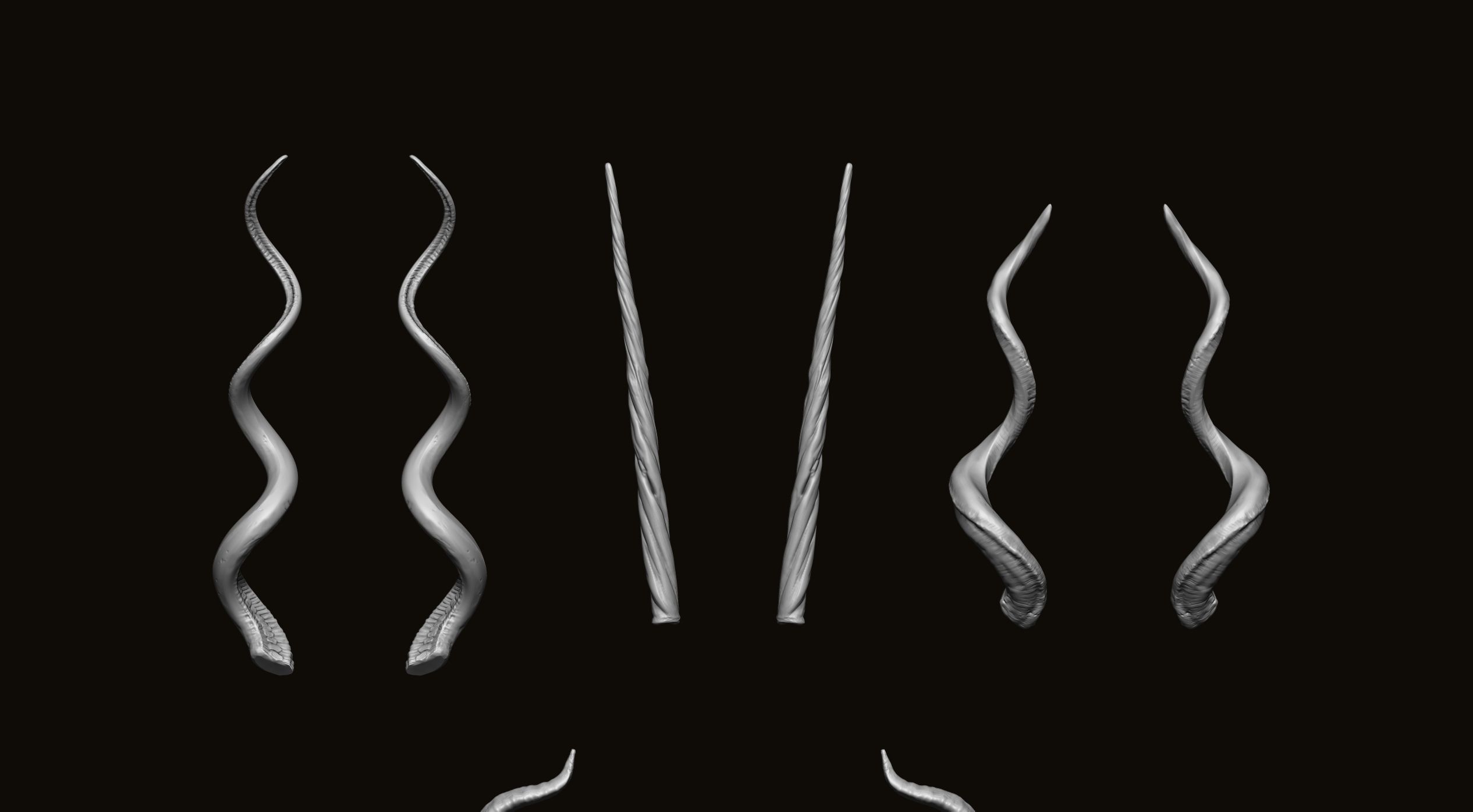 HORNS - 60 part IMM and VDM brush plus OBJs 3D model_46