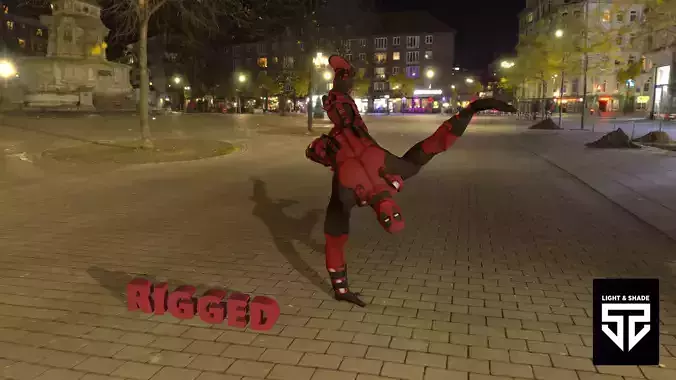 Deadpool Rigged Low-poly 3D model
