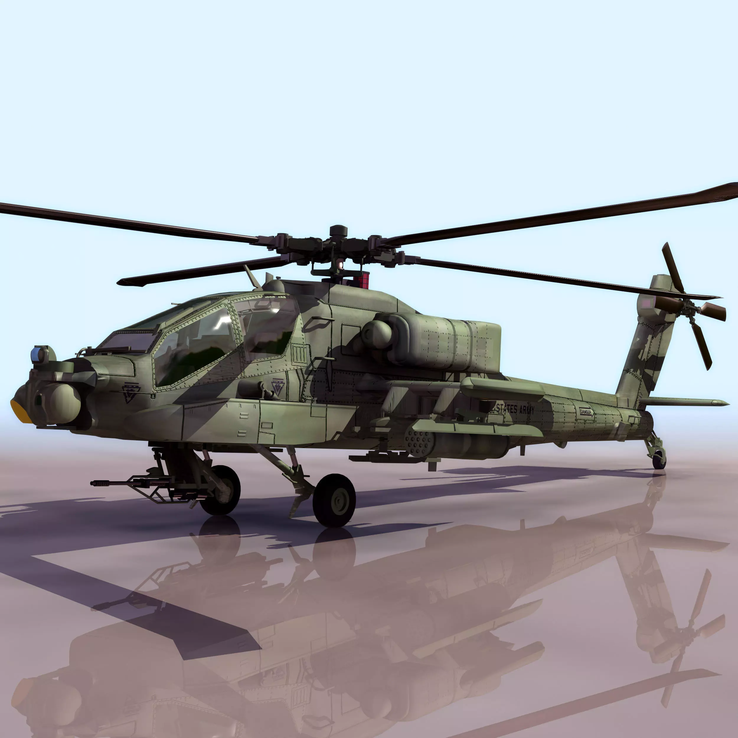 APACHE helicopter - helicopter 3D model_0
