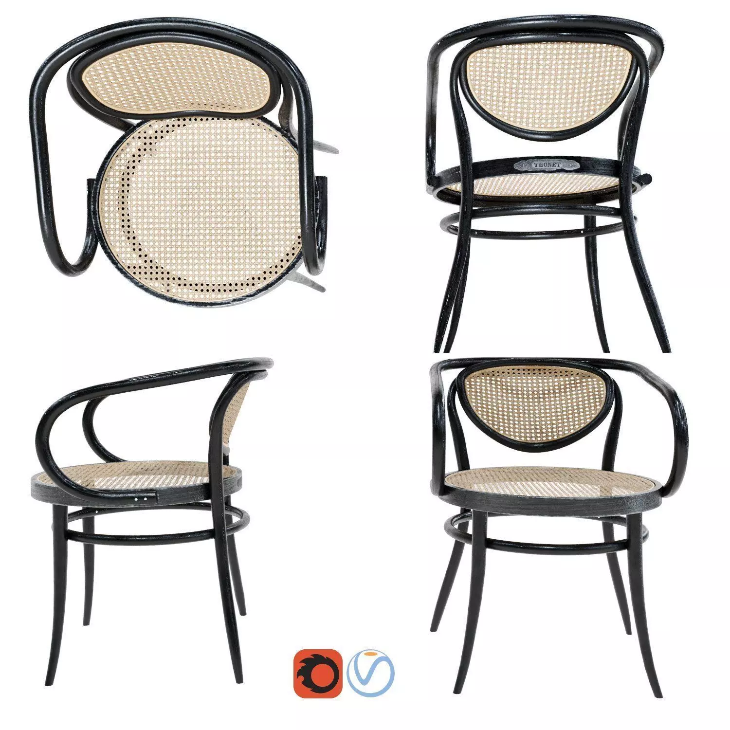 Thonet Chair 3D model_0