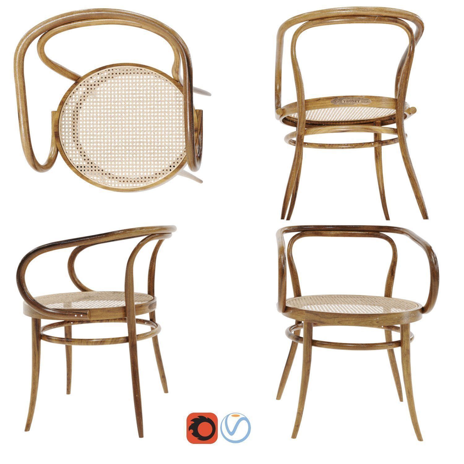Thonet Chair 3D model_1