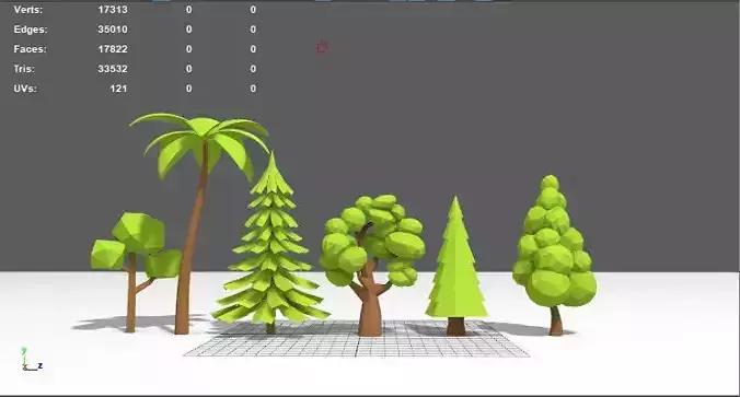 Lowpoly Trees two palm