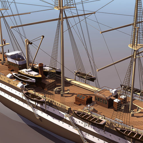 AMERVE british warship - british warship Low-poly 3D model