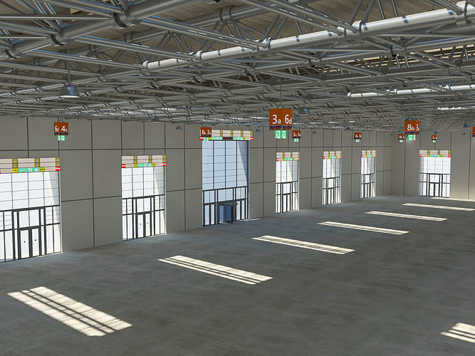 Exhibition Hall Warehouse 3 3D model 4