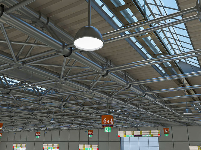 Exhibition Hall Warehouse 3 3D model 6