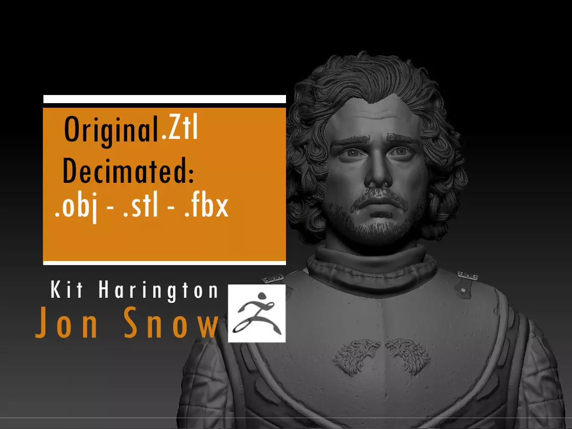 Kit Harington - Jon Snow - Game Of Thrones 3D print model