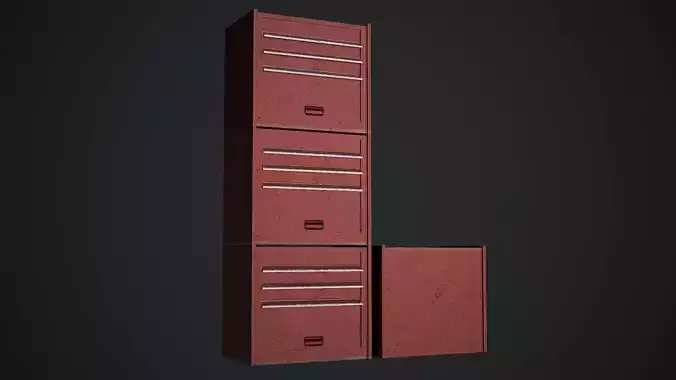Tool Storage Unit Low-poly 3D model