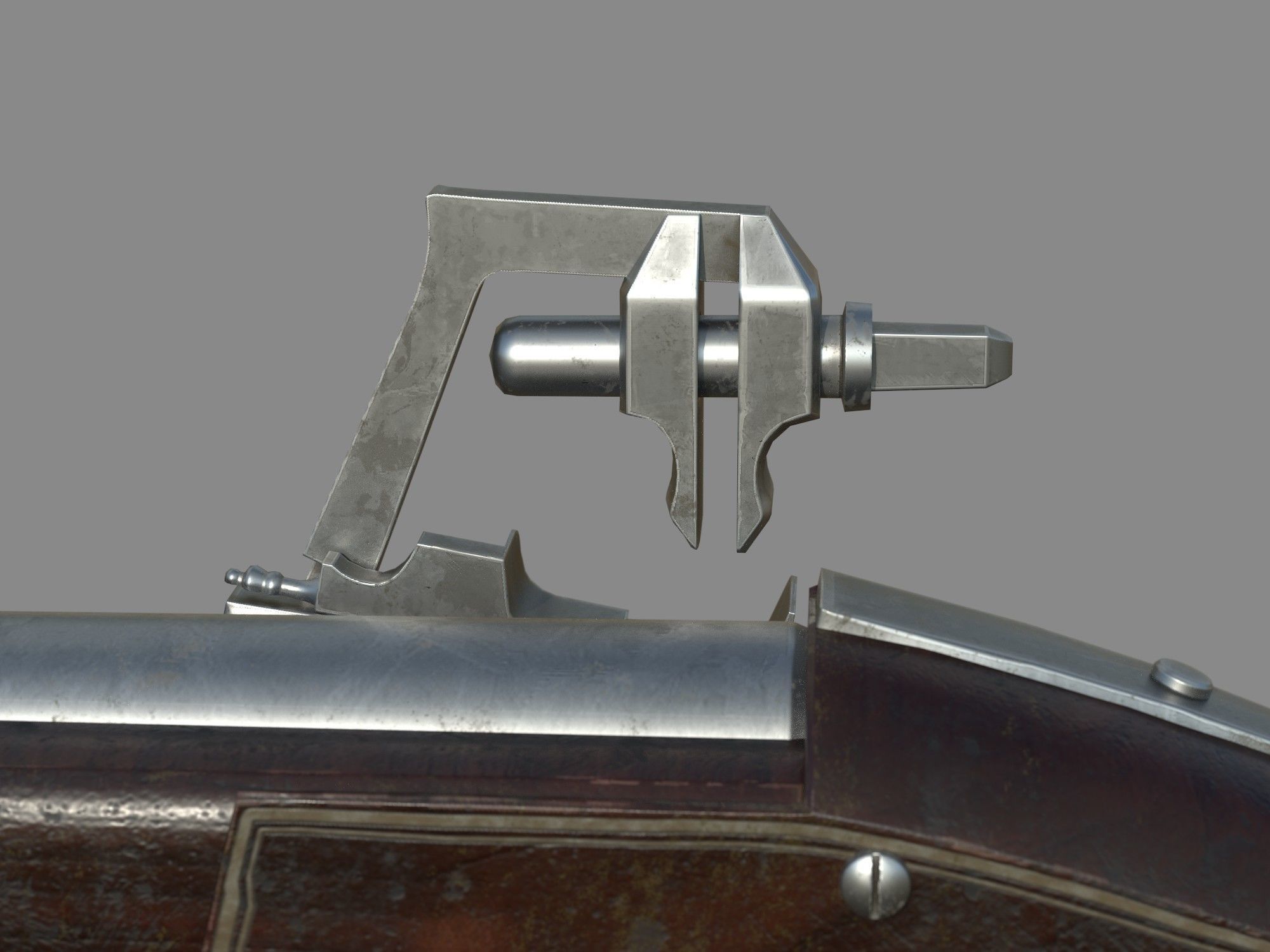 Weapon - Flintlock - German Wheellock Pistol Low-poly 3D model_15