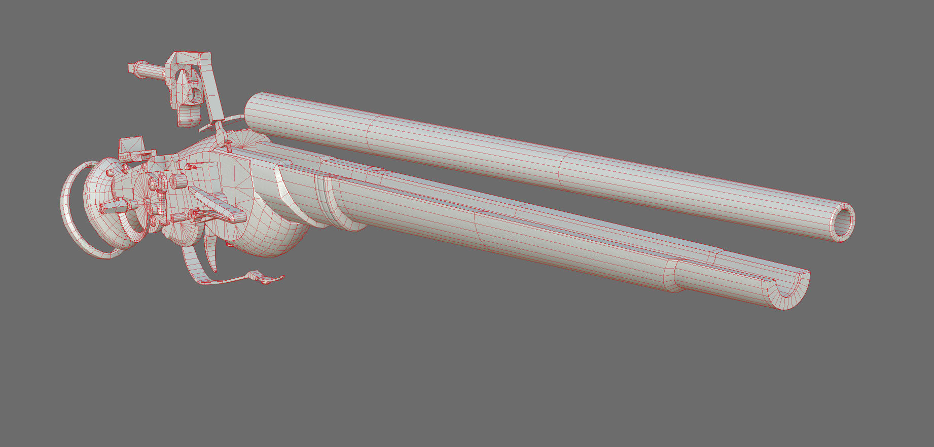 Weapon - Flintlock - German Wheellock Pistol Low-poly 3D model_69