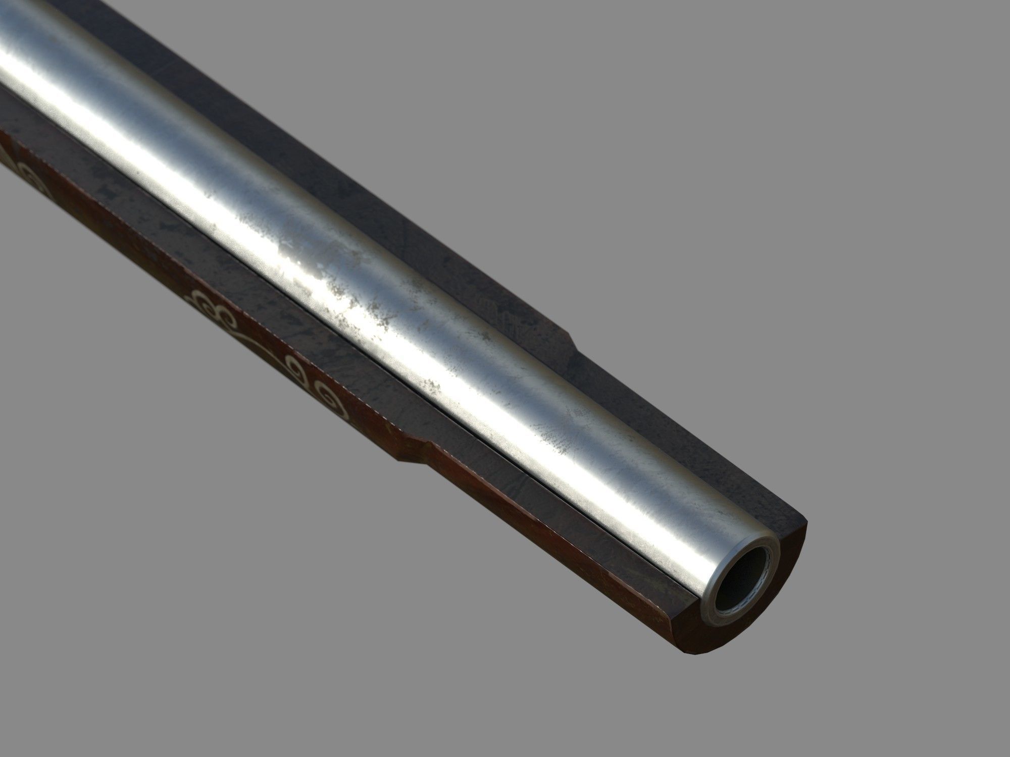 Weapon - Flintlock - German Wheellock Pistol Low-poly 3D model_17