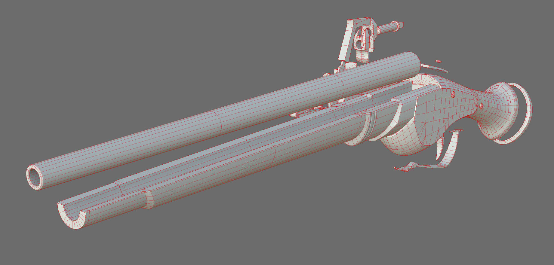 Weapon - Flintlock - German Wheellock Pistol Low-poly 3D model_70