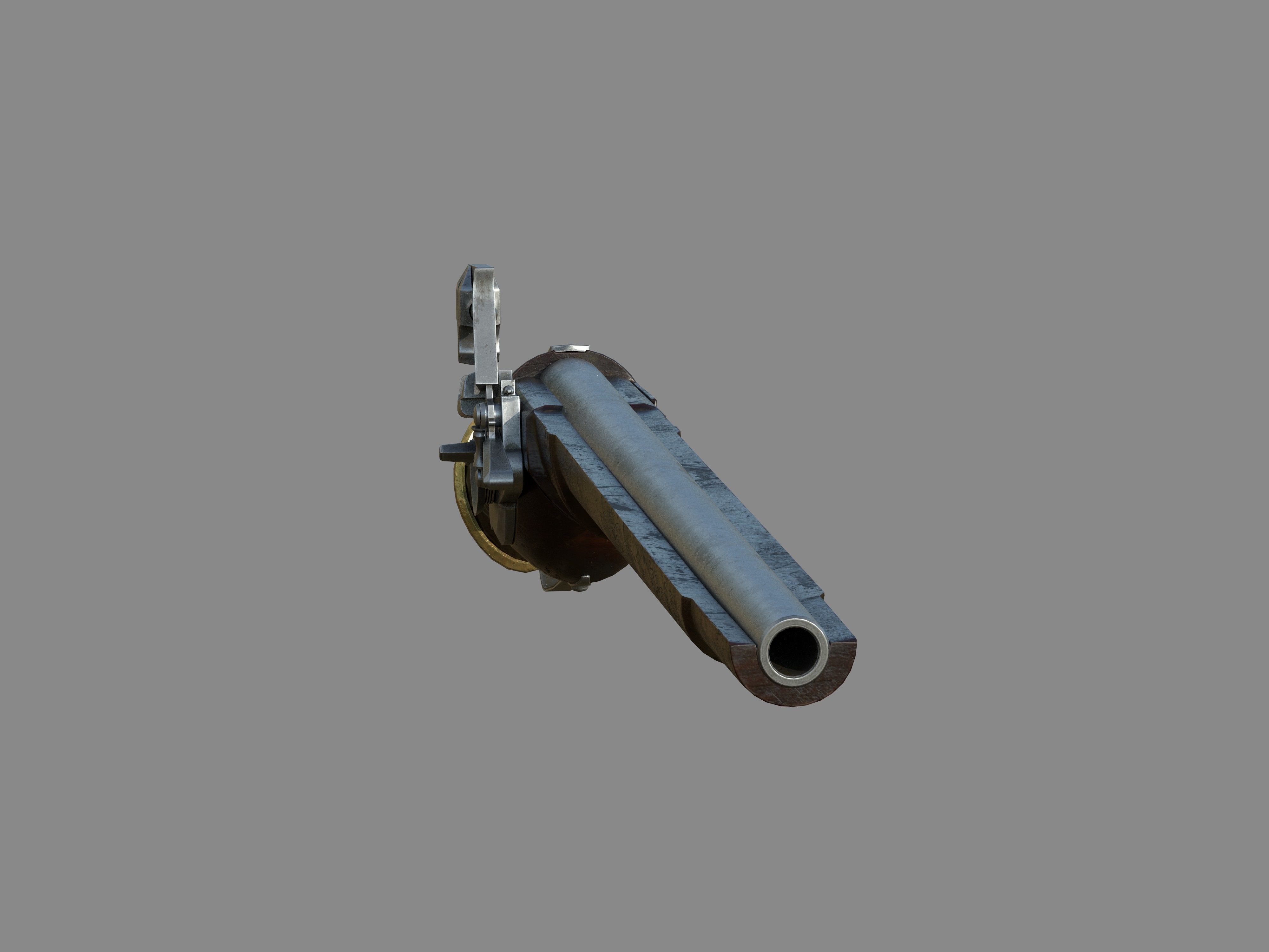 Weapon - Flintlock - German Wheellock Pistol Low-poly 3D model_5