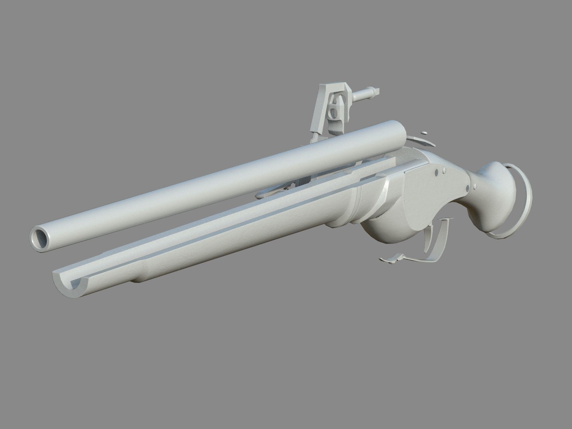 Weapon - Flintlock - German Wheellock Pistol Low-poly 3D model_58