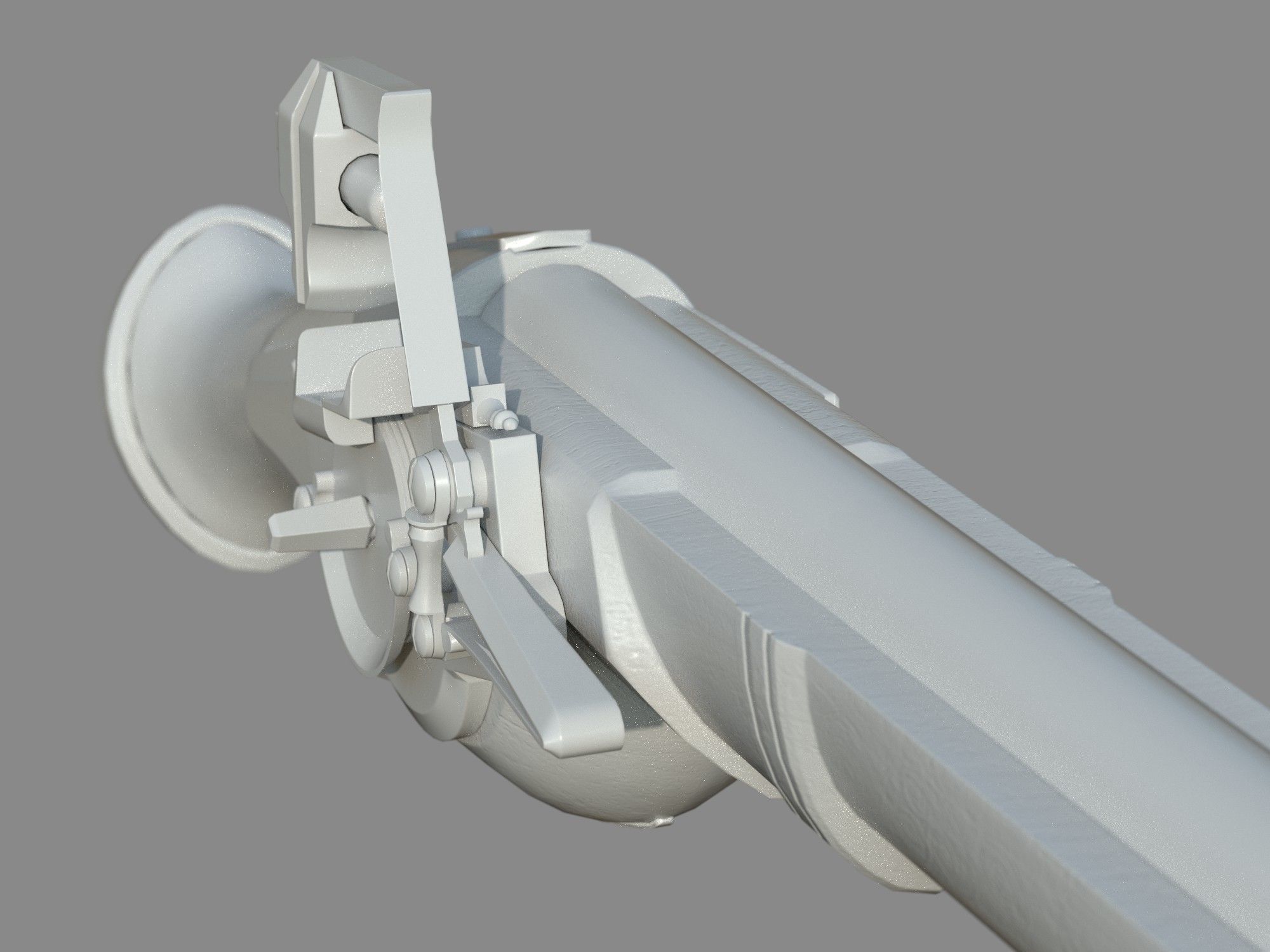 Weapon - Flintlock - German Wheellock Pistol Low-poly 3D model_34