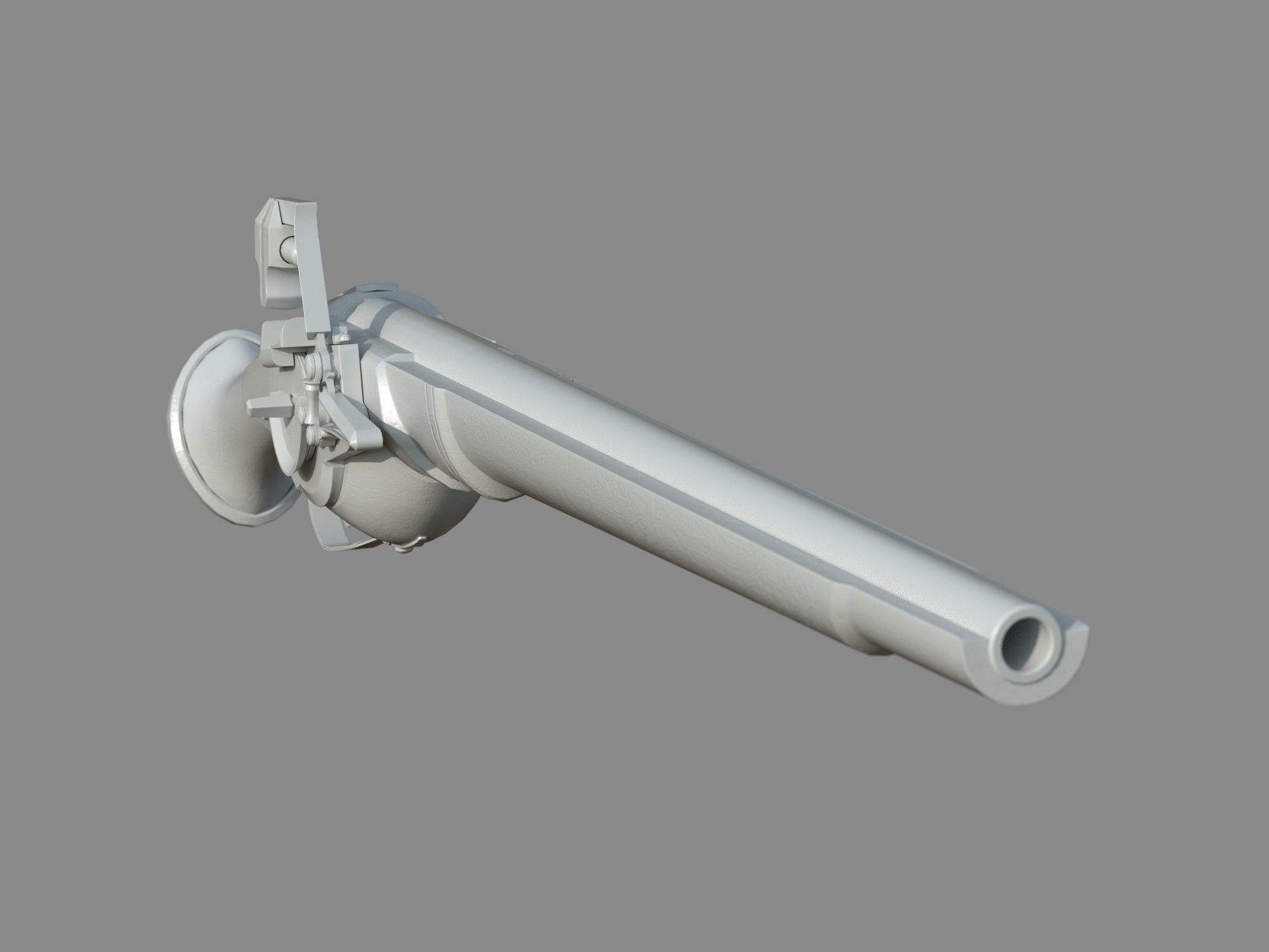 Weapon - Flintlock - German Wheellock Pistol Low-poly 3D model_22