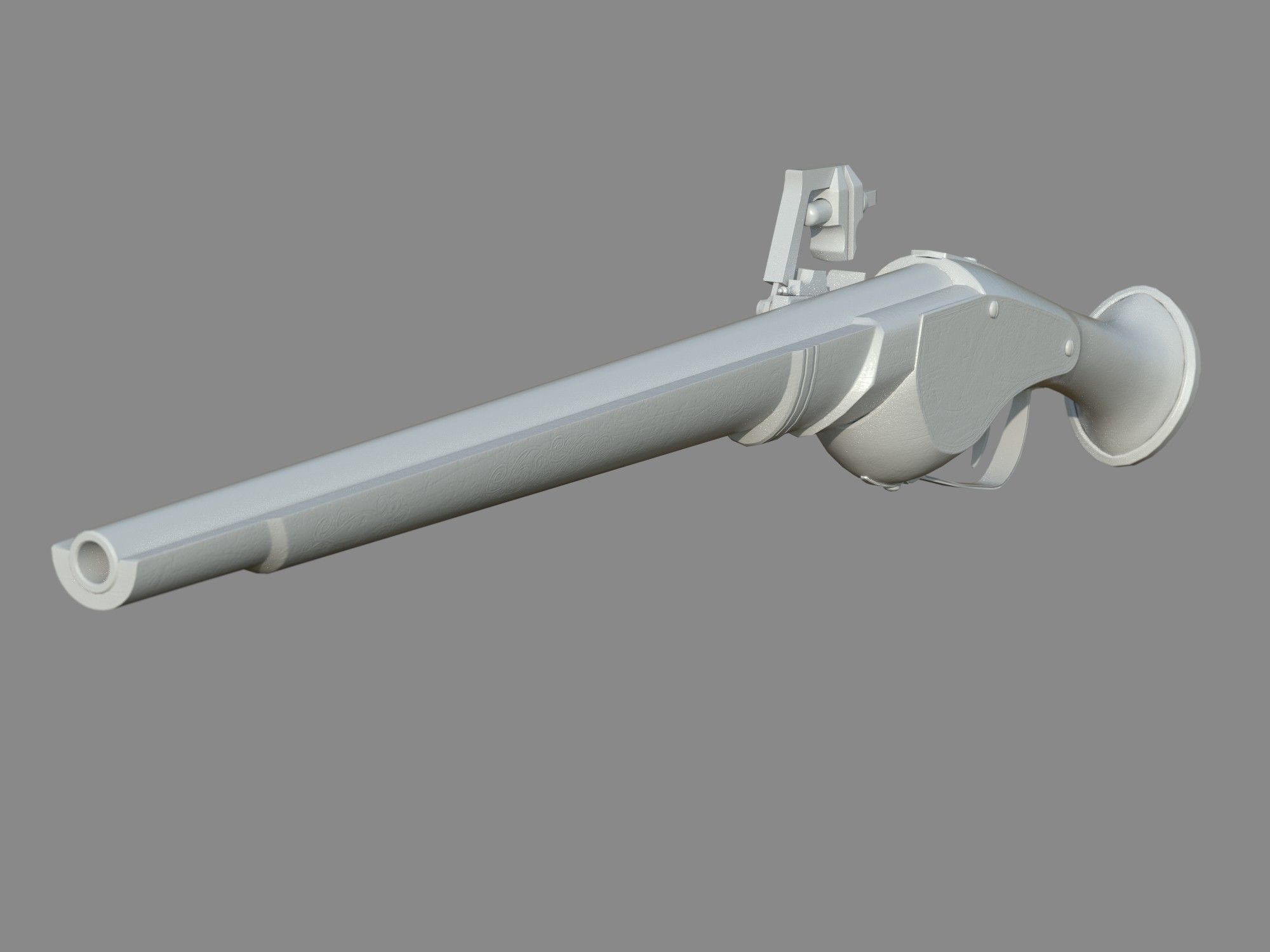 Weapon - Flintlock - German Wheellock Pistol Low-poly 3D model_24