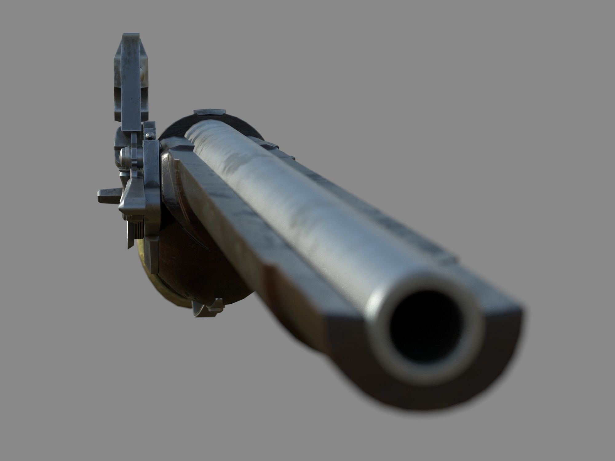 Weapon - Flintlock - German Wheellock Pistol Low-poly 3D model_18