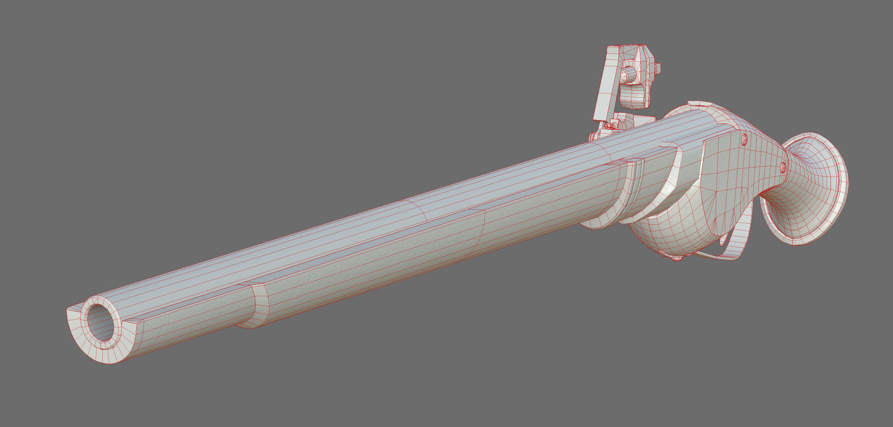 Weapon - Flintlock - German Wheellock Pistol Low-poly 3D model_46