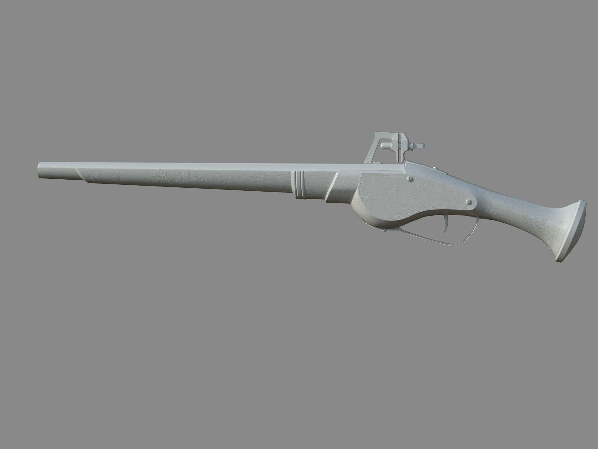 Weapon - Flintlock - German Wheellock Pistol Low-poly 3D model_25