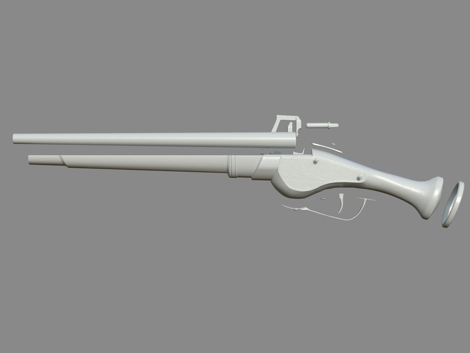 Weapon - Flintlock - German Wheellock Pistol Low-poly 3D model_59
