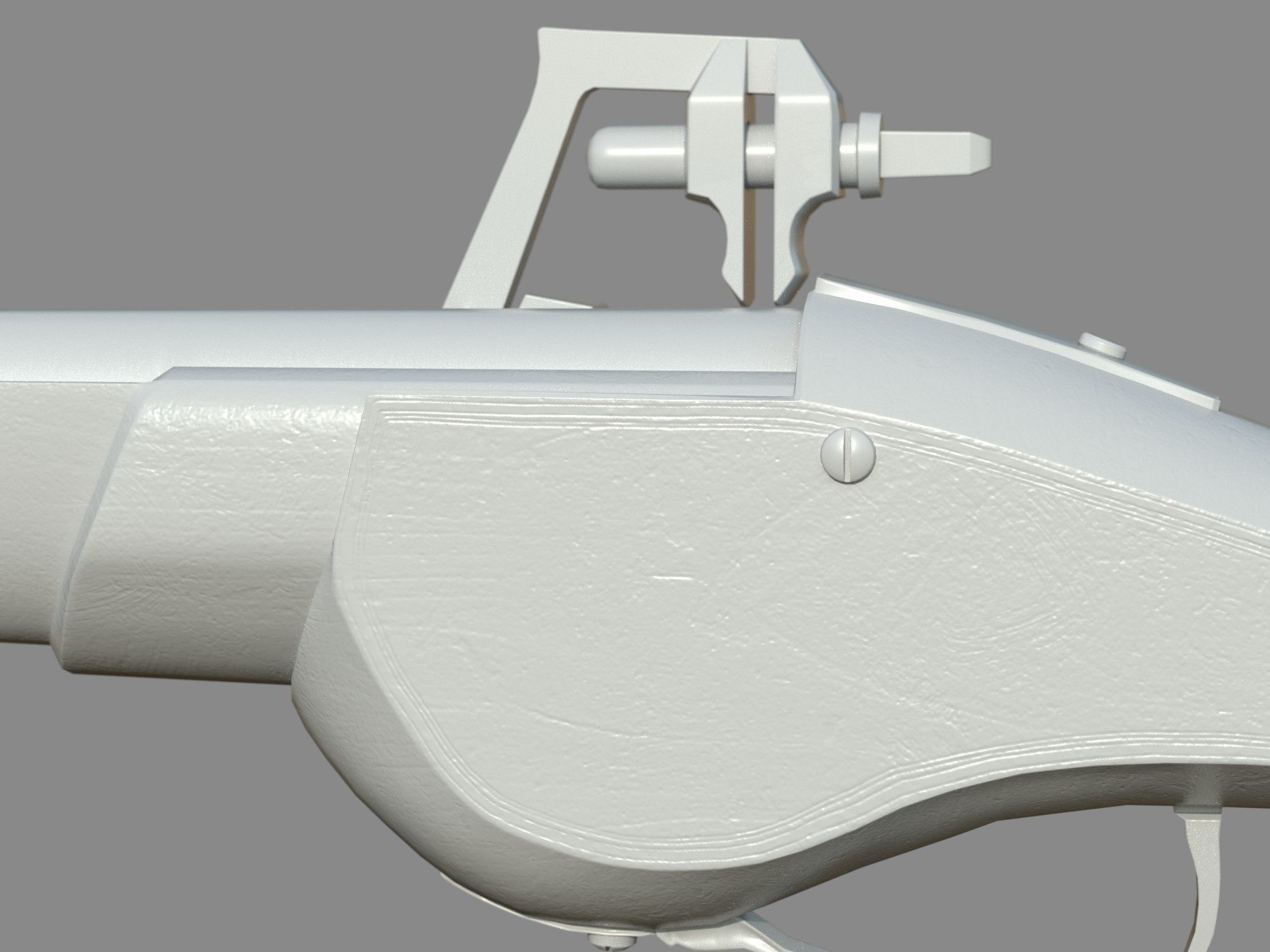 Weapon - Flintlock - German Wheellock Pistol Low-poly 3D model_33