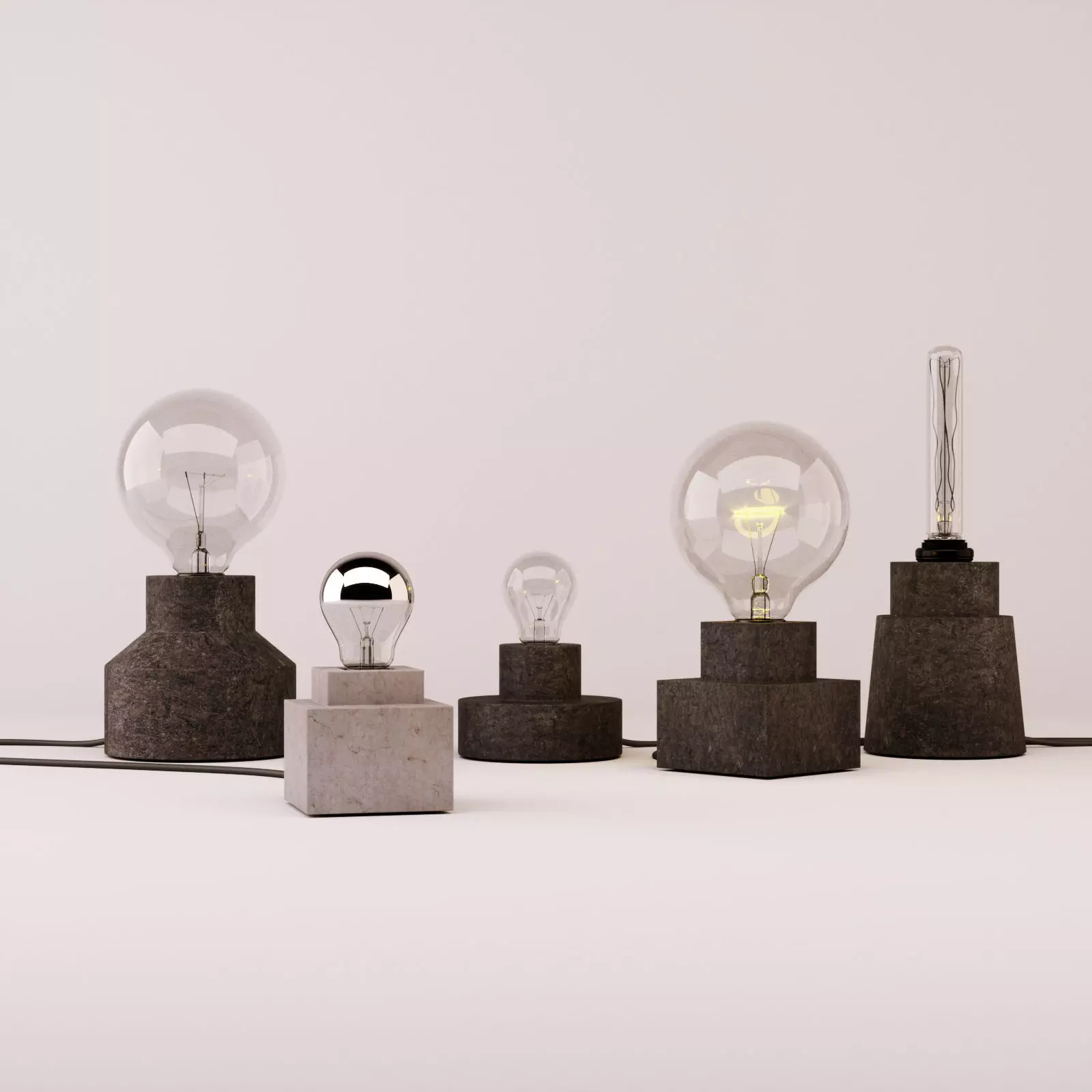 Table lamps set 1 3D model