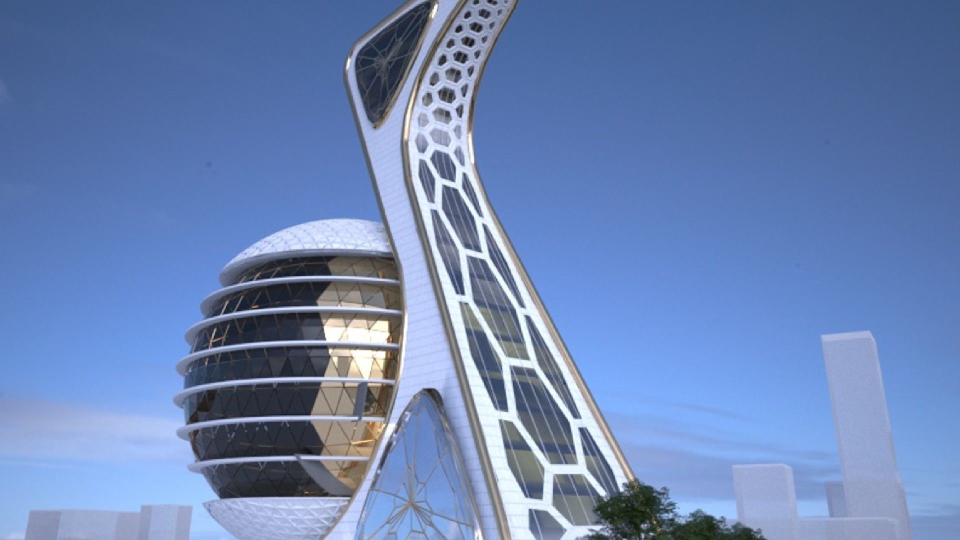 Curve Tower 3D model_7