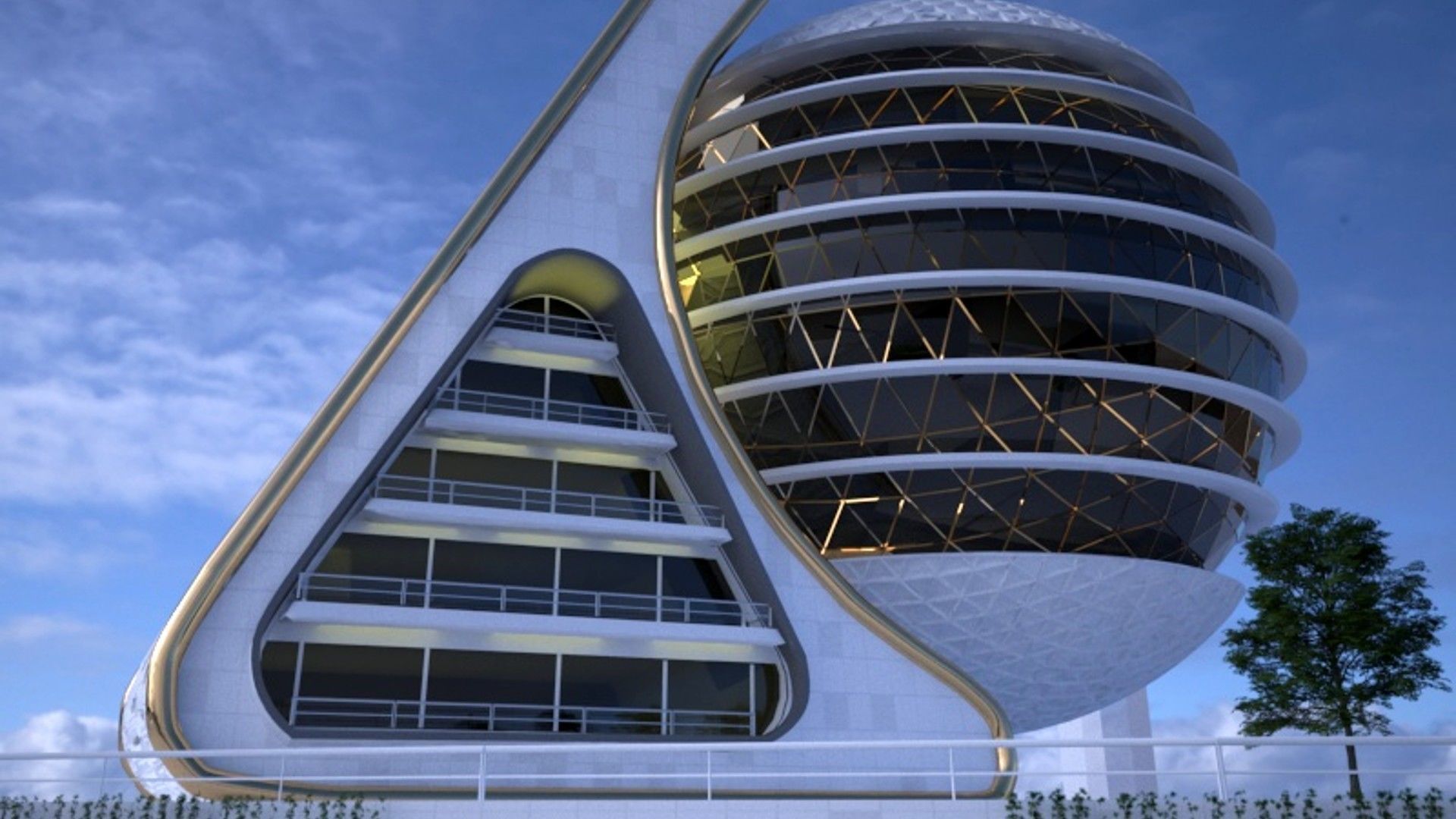 Curve Tower 3D model_4