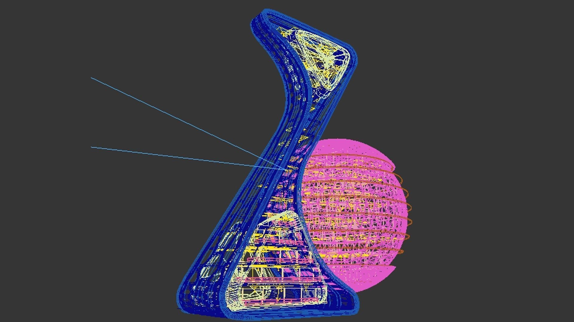 Curve Tower 3D model_3