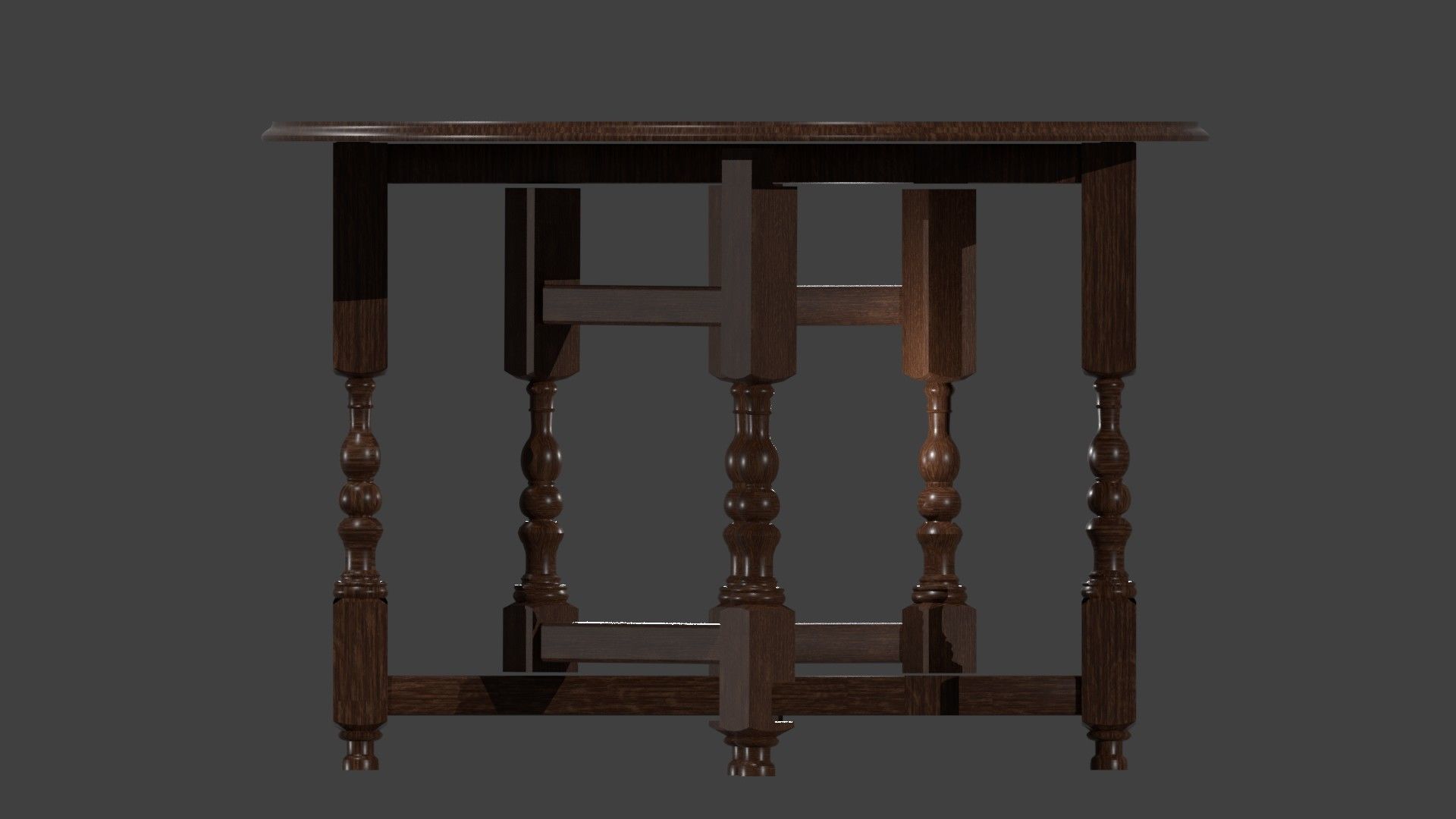 Gate Leg Table 3D model_5