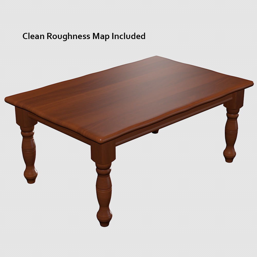 Dining Table Furniture Wood Finish 3D model_2