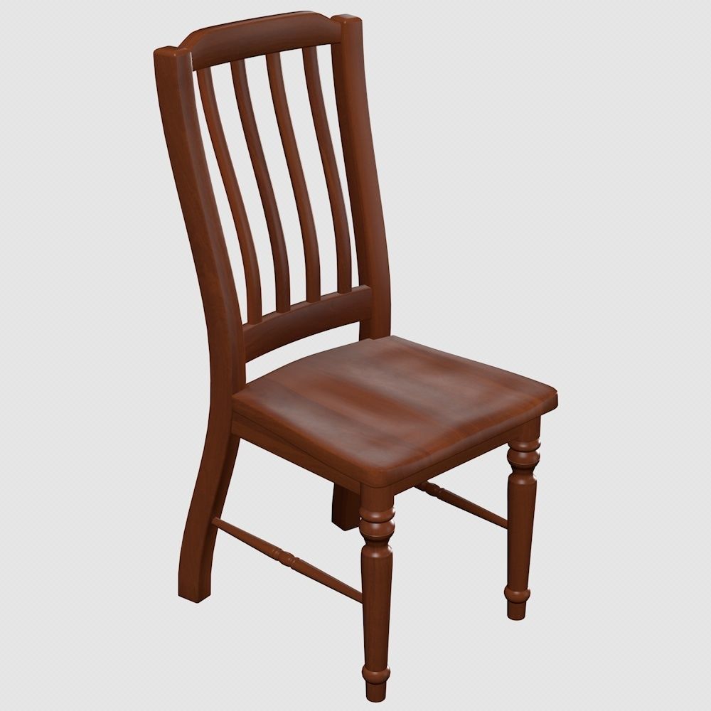 Dining Table Furniture Wood Finish 3D model_5