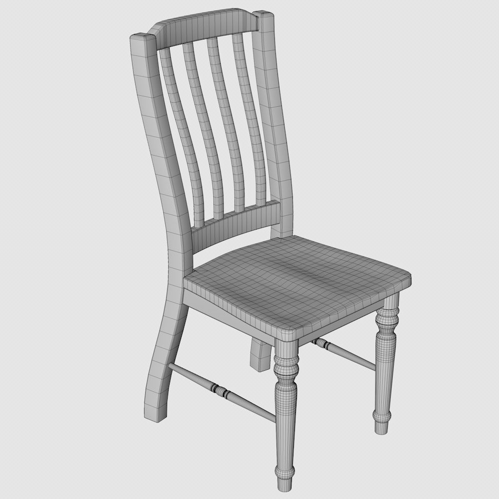 Dining Table Furniture Wood Finish 3D model_7