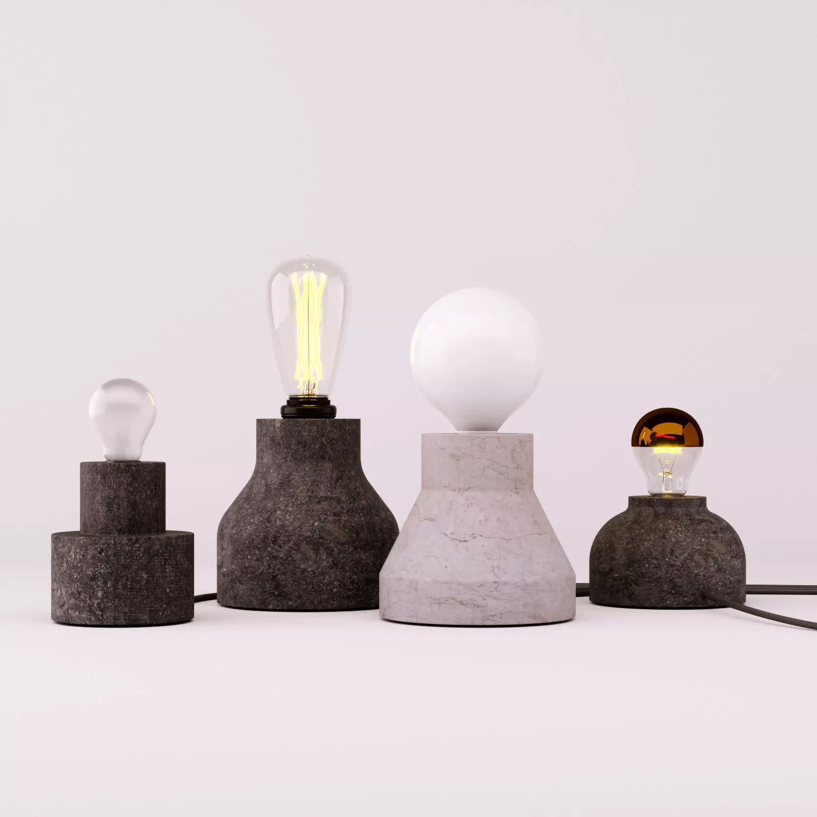 Table lamps set 2 3D model