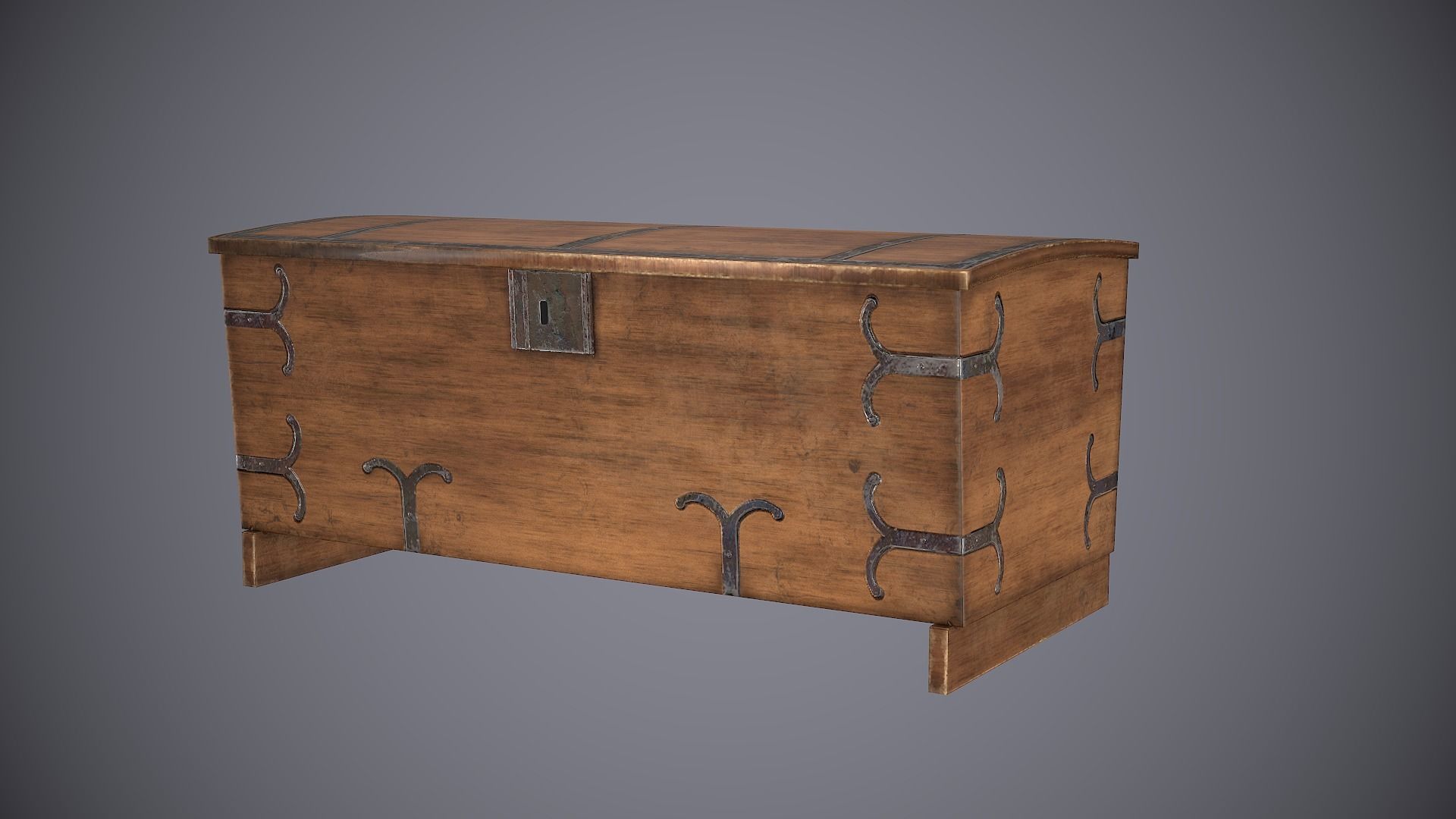 Chest Medieval 2 Low-poly 3D model_4